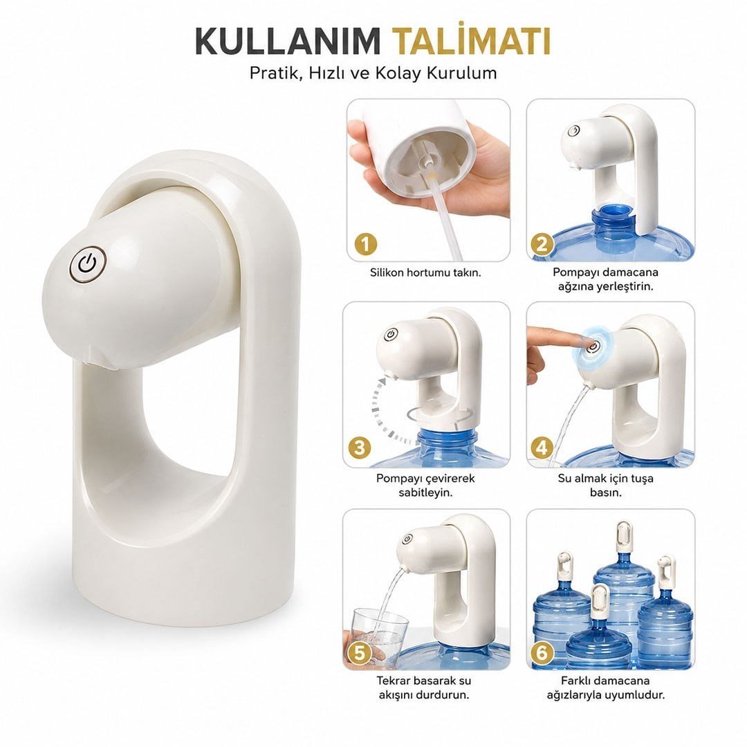 Powermaster PM-24931 Otomatik Şarjlı Damacana Su Pompası