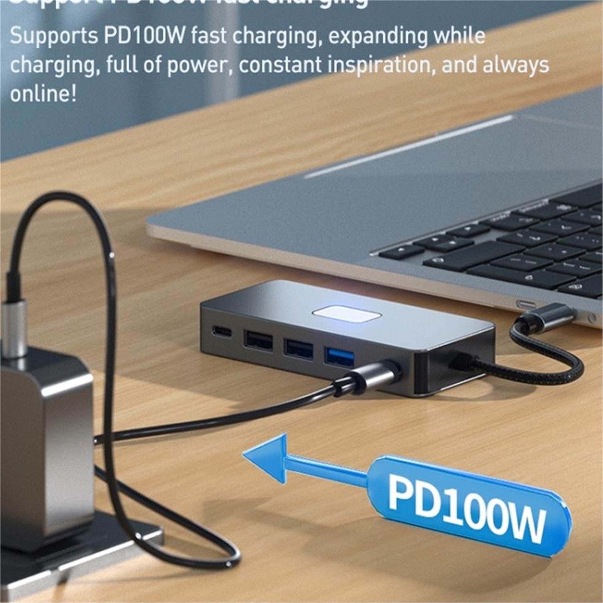 Powermaster Powermaster PM-25078 7 İn Usb-C Hub Hdmi Usb 3.0 Type-C Çoklayıcı Dağıtıcı - Data-Şarj Kabloları