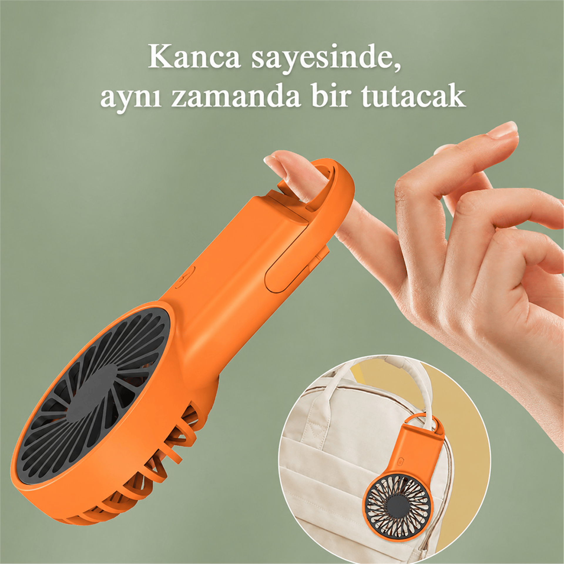 Powermaster Powermaster PM-25097 3 Fonksiyonlu Şarjlı Turuncu El Tipi Vantilatör - Vantilatörler