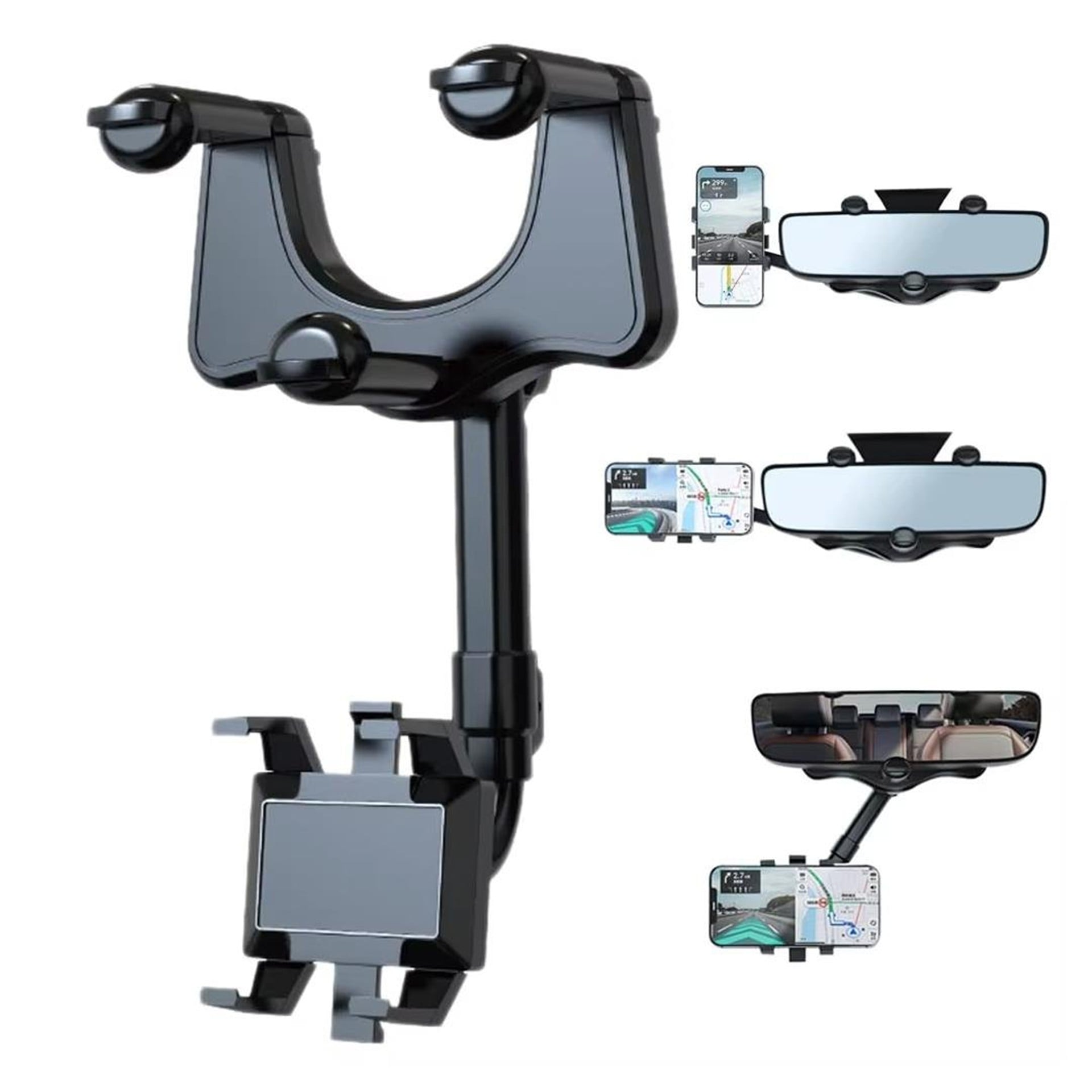 Powermaster PowerMaster PM-25159 Araç İçi Dikiz Aynası Telefon Tutucu 360 Derece Ayarlanabilen - Oto Aksesuarları