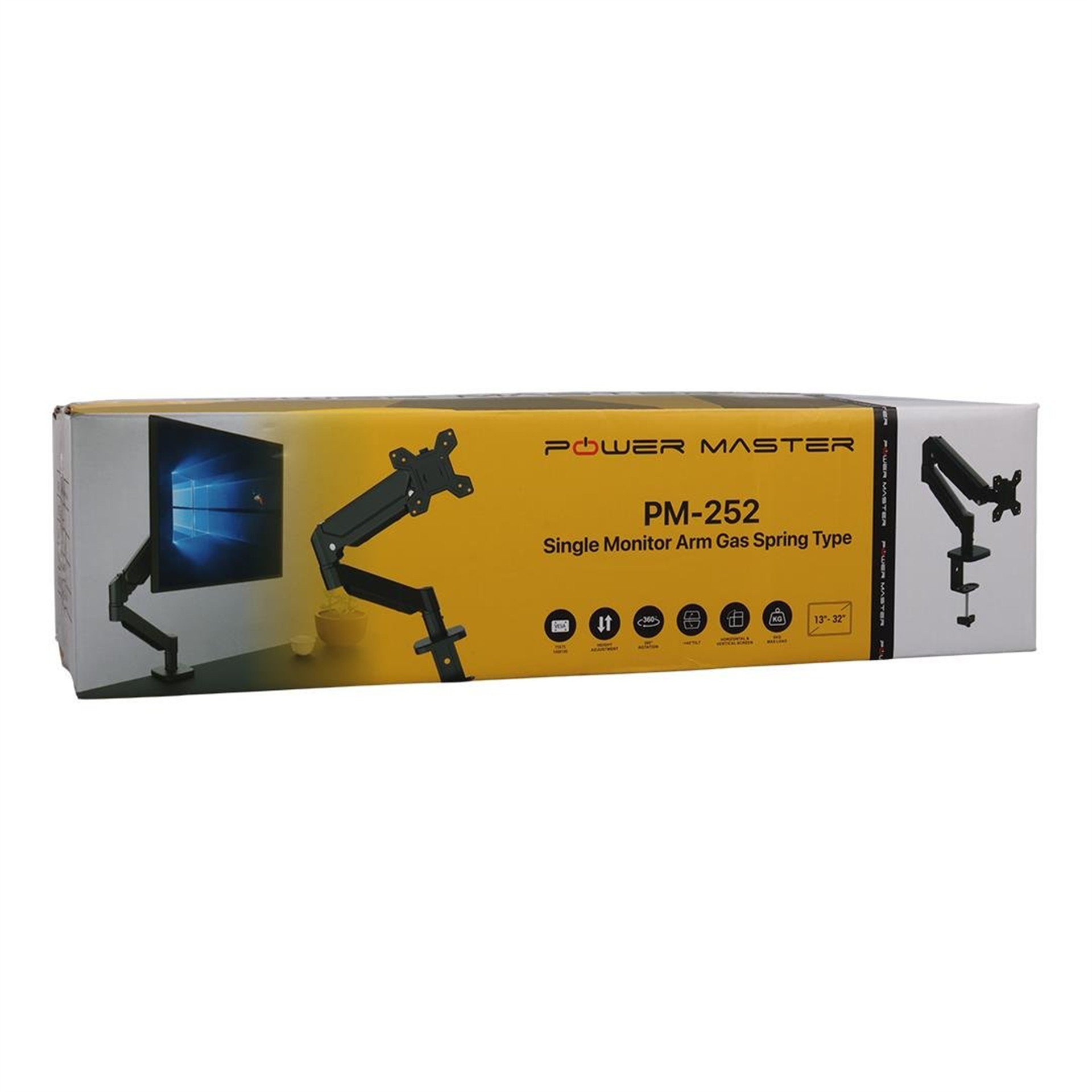 Powermaster PowerMaster PM-252 13-32'' Amortisörlü Stand Tek Kol LCD-LED Gaming Monitör Tutucu Stand Askı Aparatı - Tv Askı Aparatları