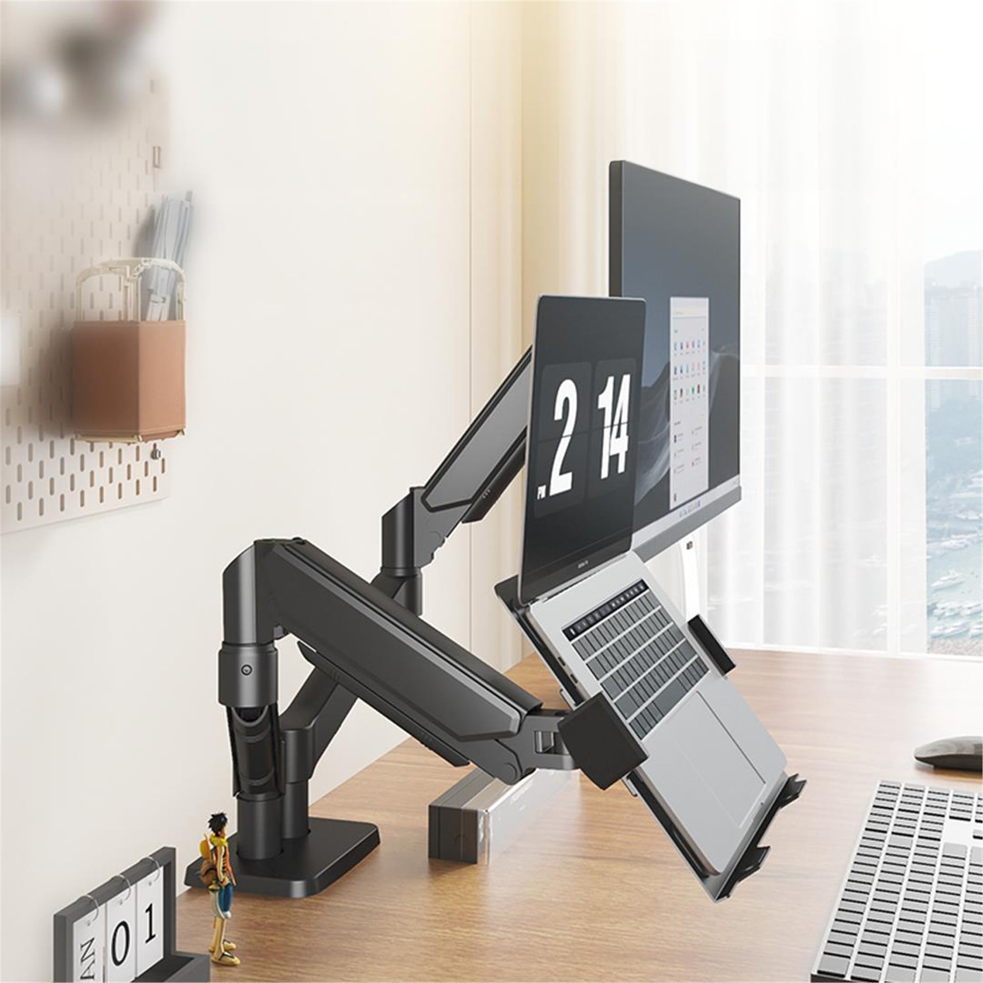 Powermaster PowerMaster PM-252D-J 13-32'' Amortisörlü Stand Çift Kol LCD-LED Gaming Monitör Laptop Tutucu Masa Askı Aparatı - Tv Askı Aparatları