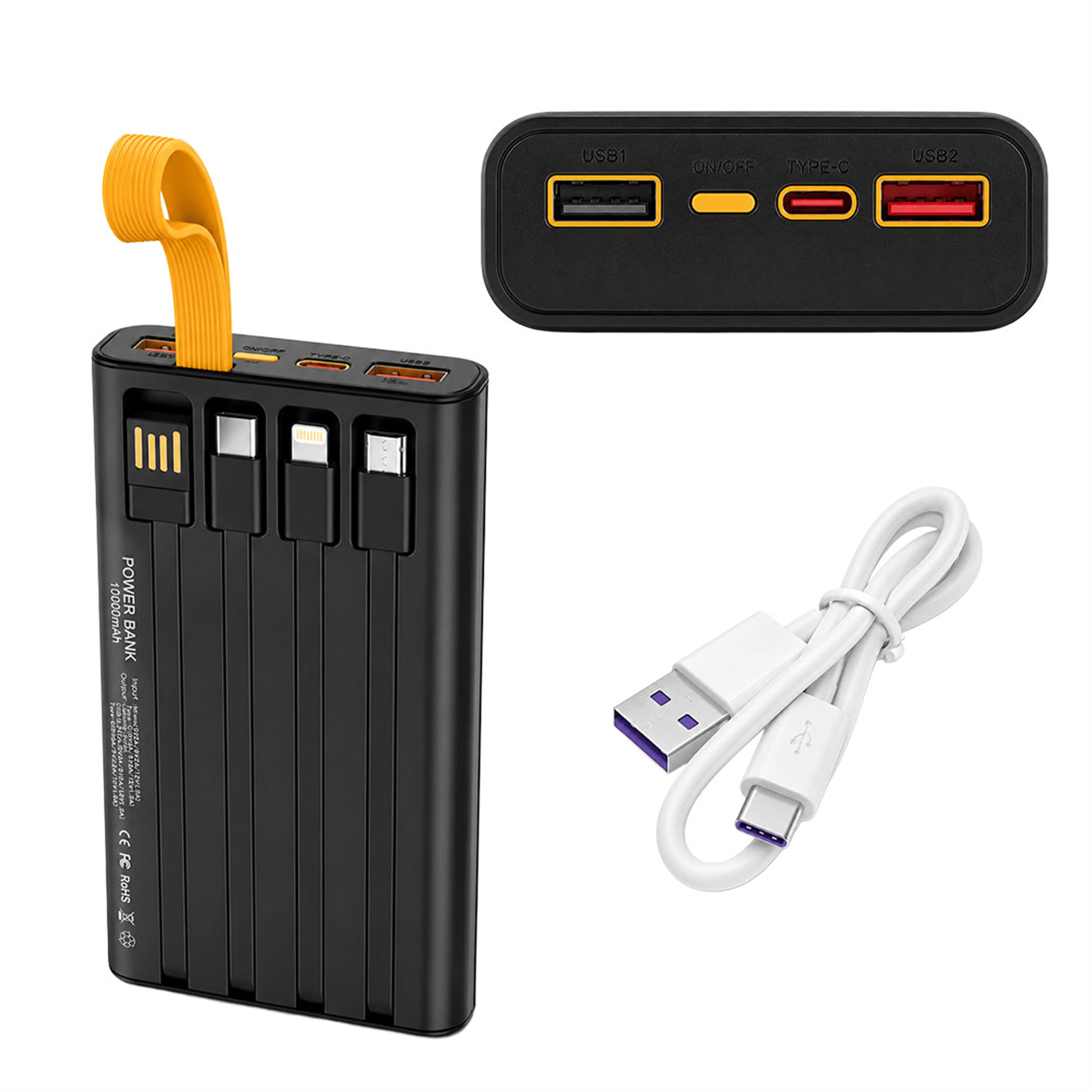 Powermaster PowerMaster PM-25403 10000 Mah Çift Usb + Type-C Girişli Siyah Powerbank - Powerbank