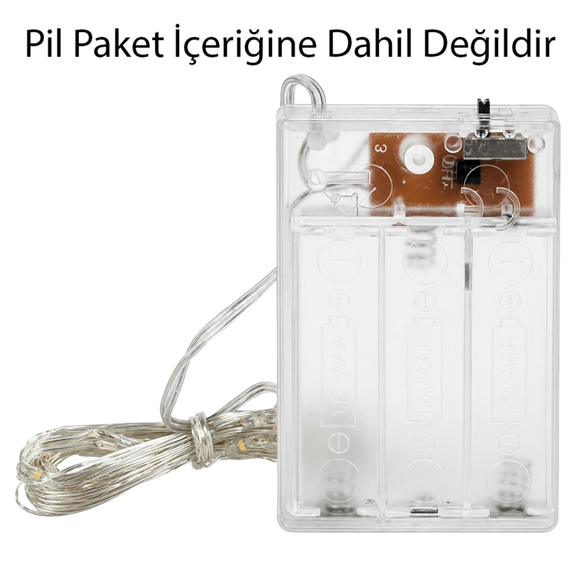 Powermaster Powermaster PM-2556 3 Metre Pilli Rengarenk Peri LED Işık Esnek Tel Tasarımlı Dekoratif Aydınlatma - Aydınlatma Diğer