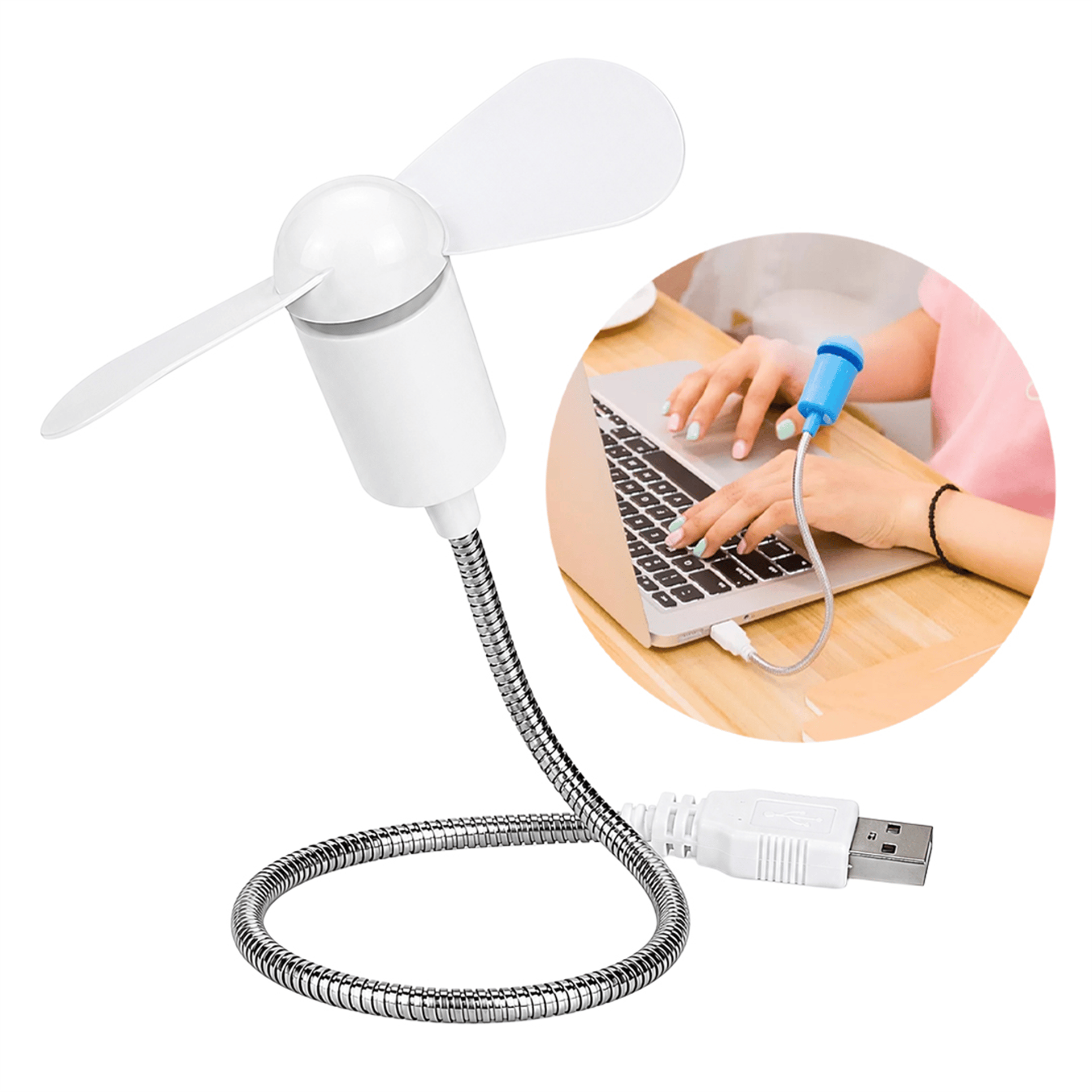 Powermaster Powermaster PM-25643 Esnek Ayarlanabilir Tak Çalıştır Taşınabilir Mini USB Fan Vantilatör - Vantilatörler