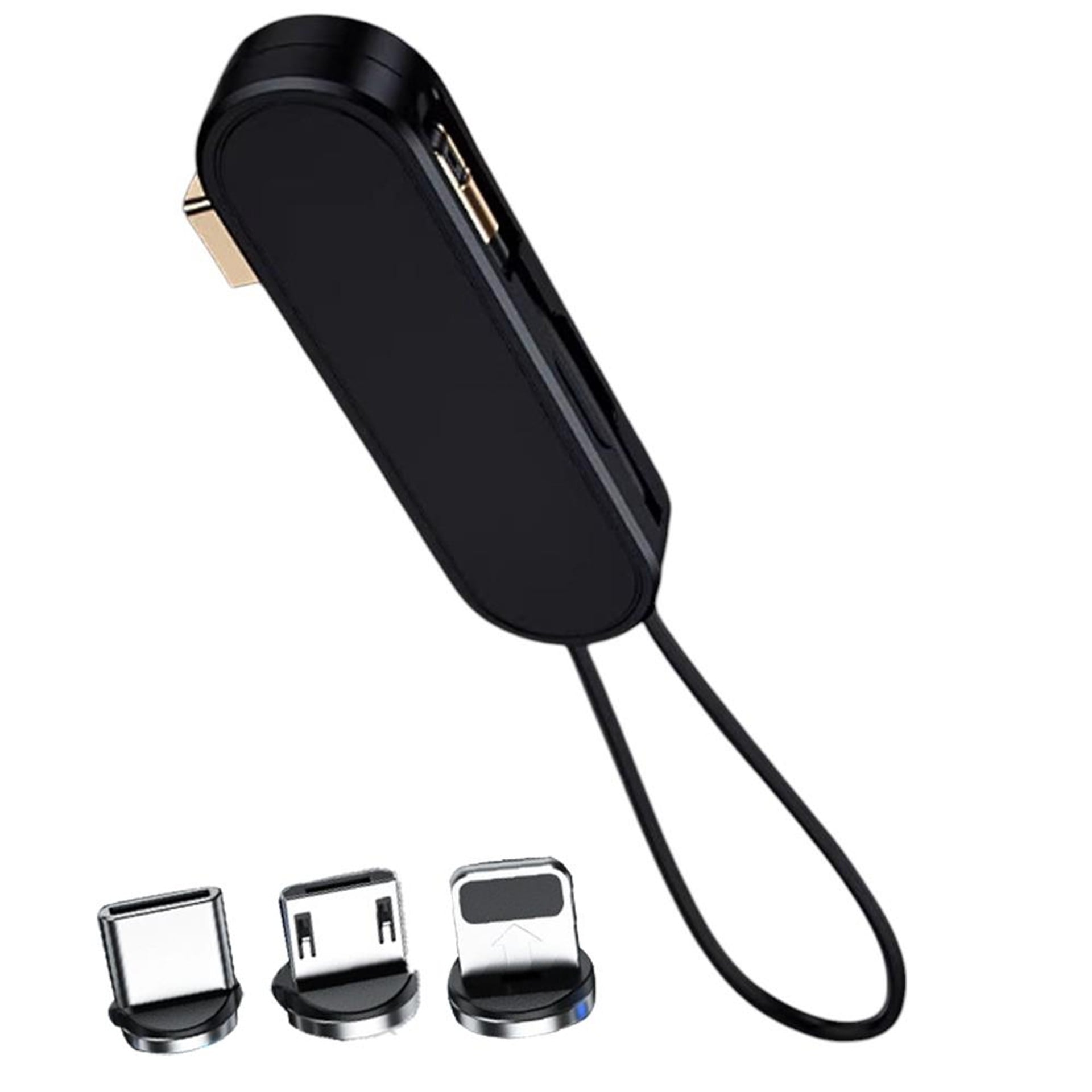 Powermaster Powermaster PM-25906 Siyah 3in1  (Type C- Lightning- Micro Usb) Manyetik Uç Taşınabilir Şarj Kablosu - Şarj Cihazları