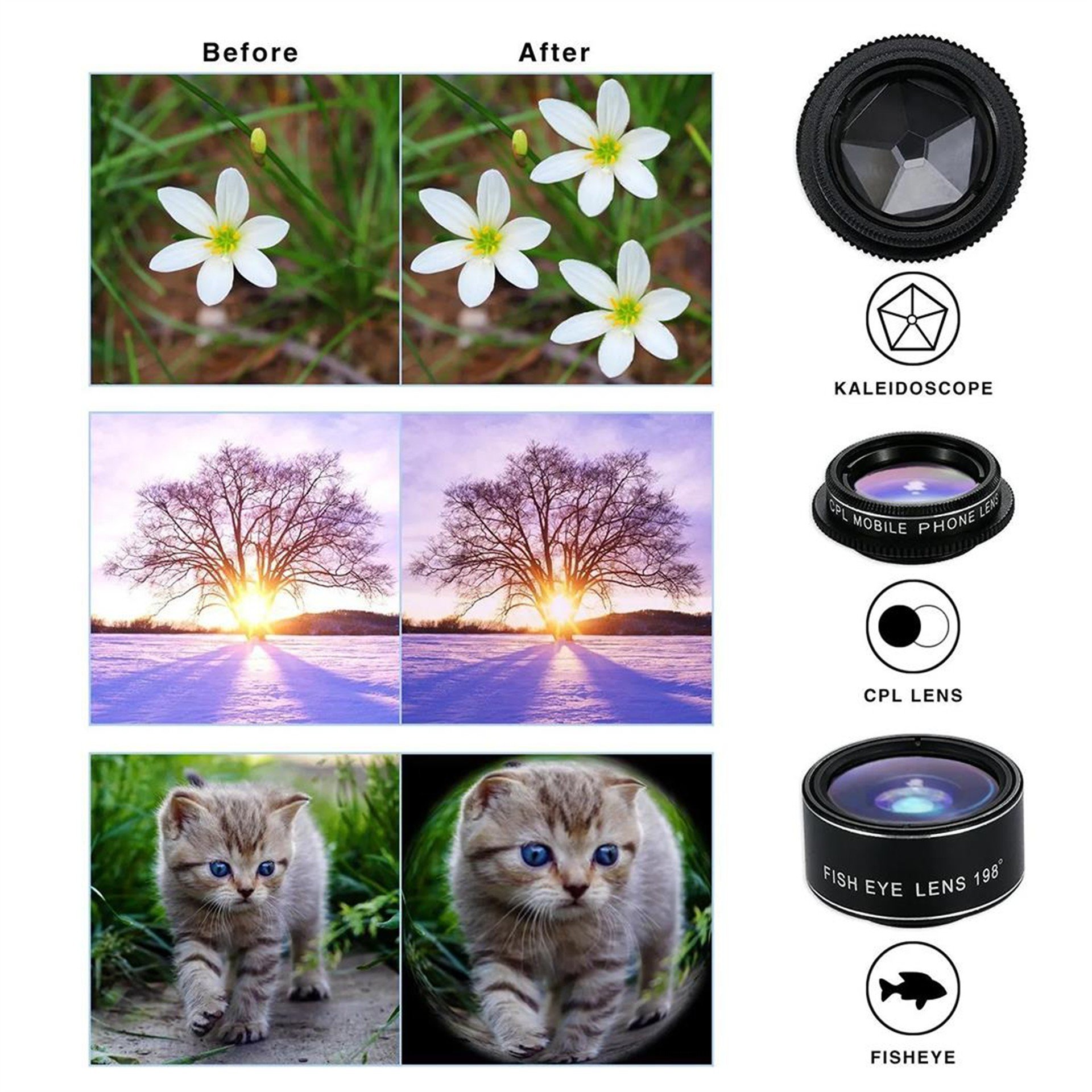 Powermaster PowerMaster PM-25951 Telefon Kamera 6Lı Set Lens Kiti - Cep Telefonu Aksesuarları