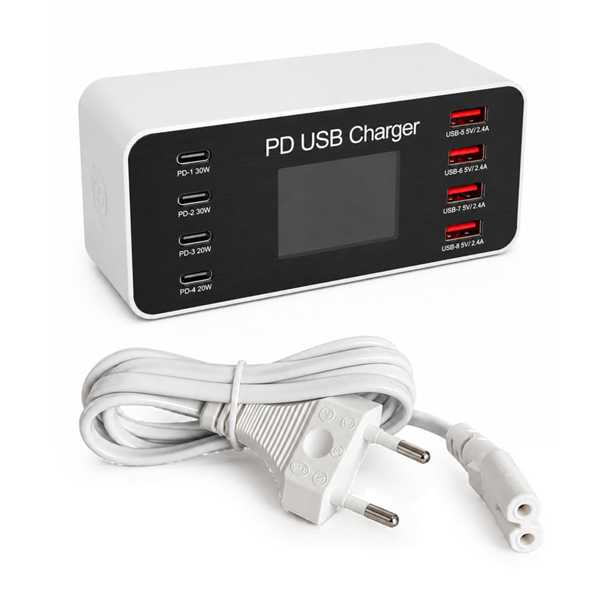 Powermaster Powermaster PM-26056 8 Port USB+PD Şarj İstasyonu (4 USB+ 4 PD) - Şarj Cihazları