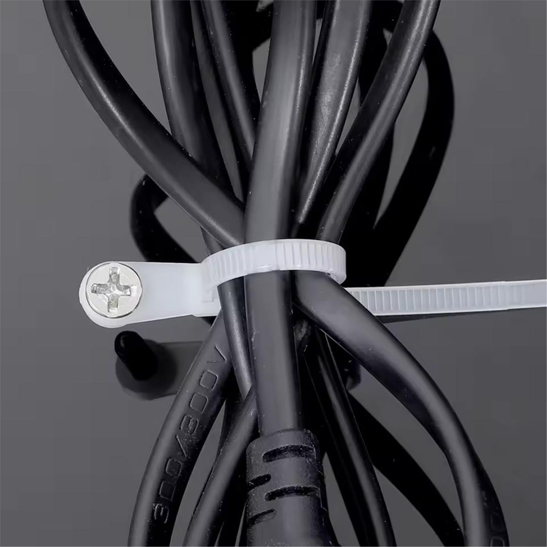 Powermaster PowerMaster PM-26330 Vida Delikli Kablo Bağı Plastik Kelepçe 100lü Paket Beyaz 3.6x150mm - Kablo Ekipmanları