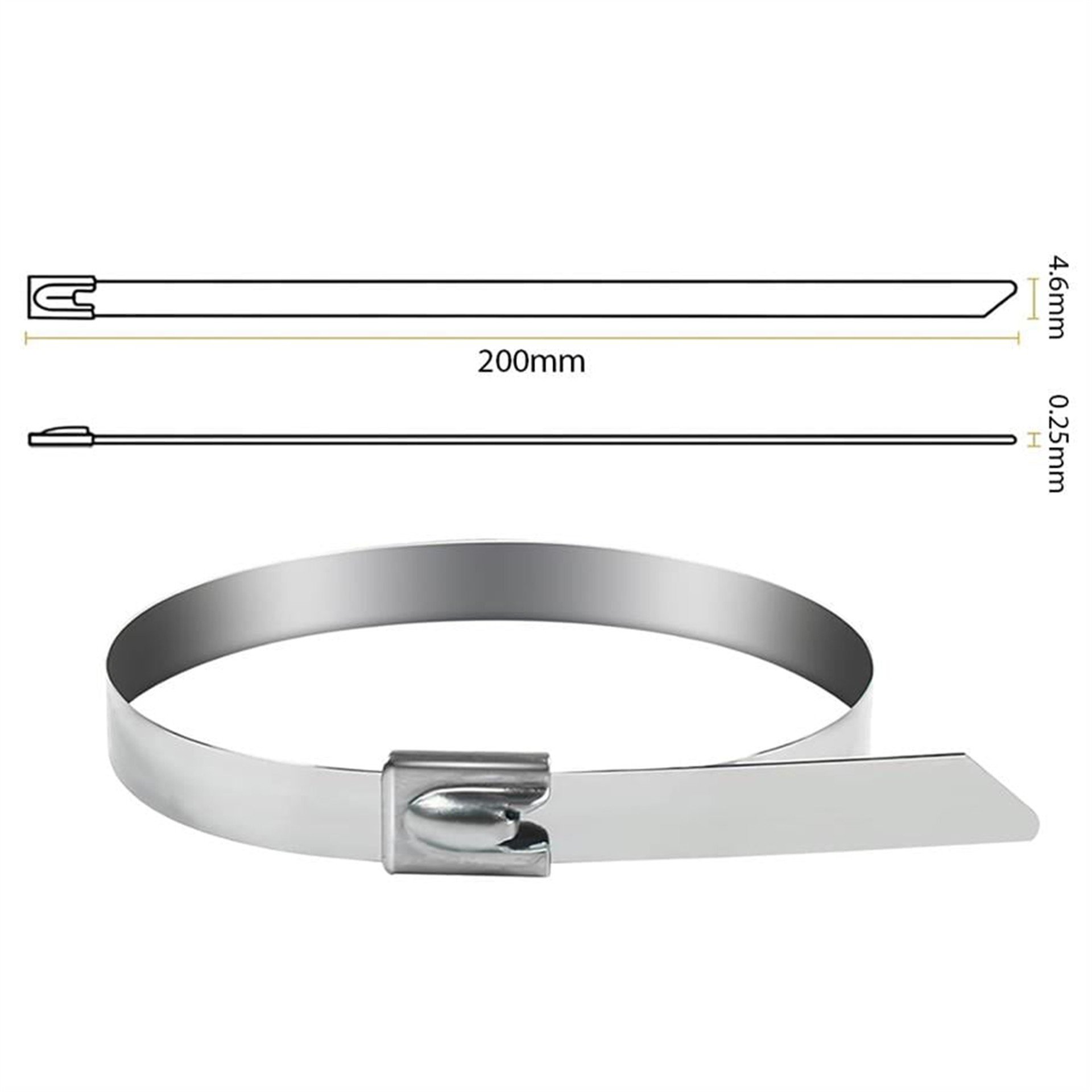 Powermaster PowerMaster PM-26359 304 Paslanmaz Çelik Kablo Bağı 4.6X200Mm - Kablo Ekipmanları