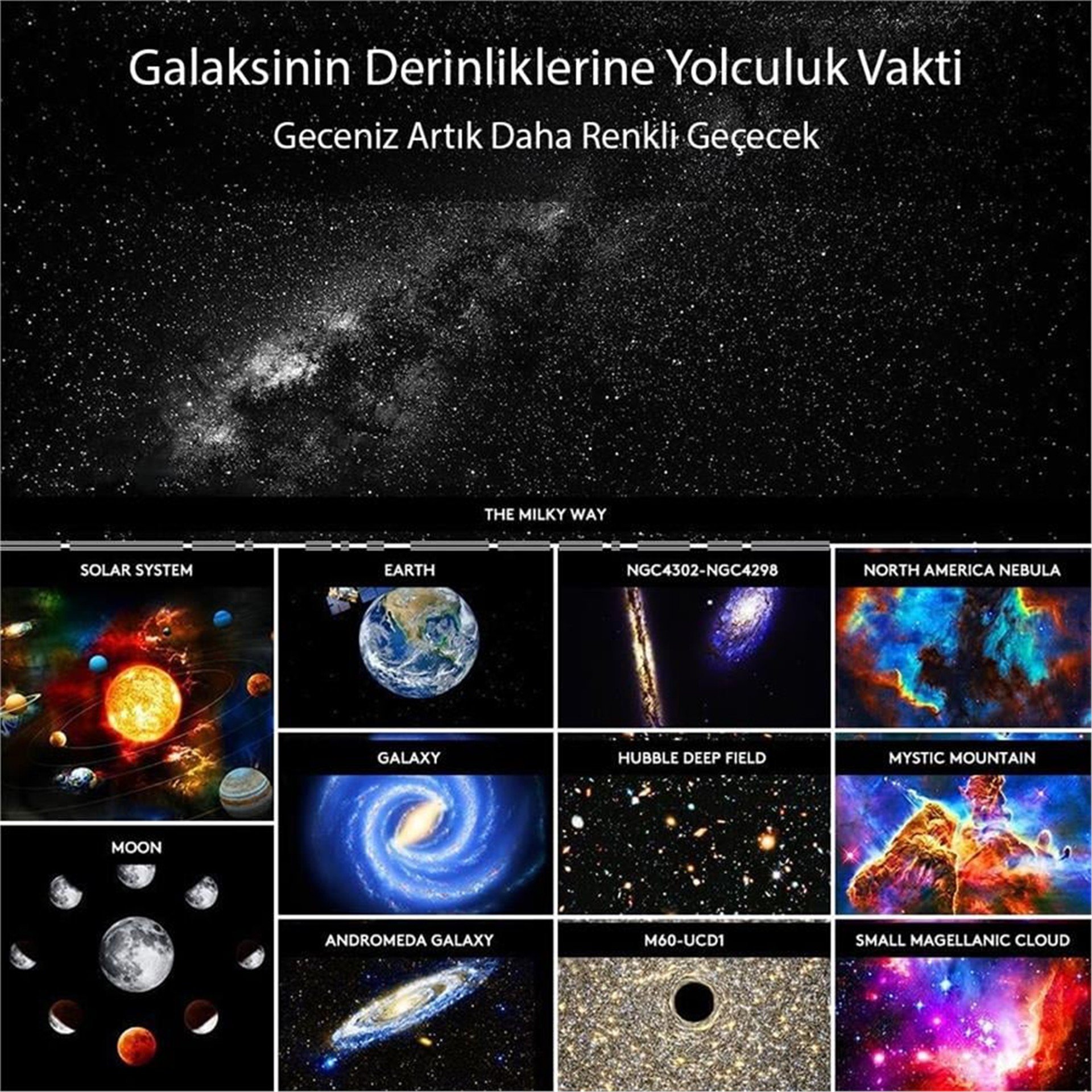 Powermaster PowerMaster PM-26368 Galaksi Yıldız Projektörlü Gece Lambası - Gece Lambaları