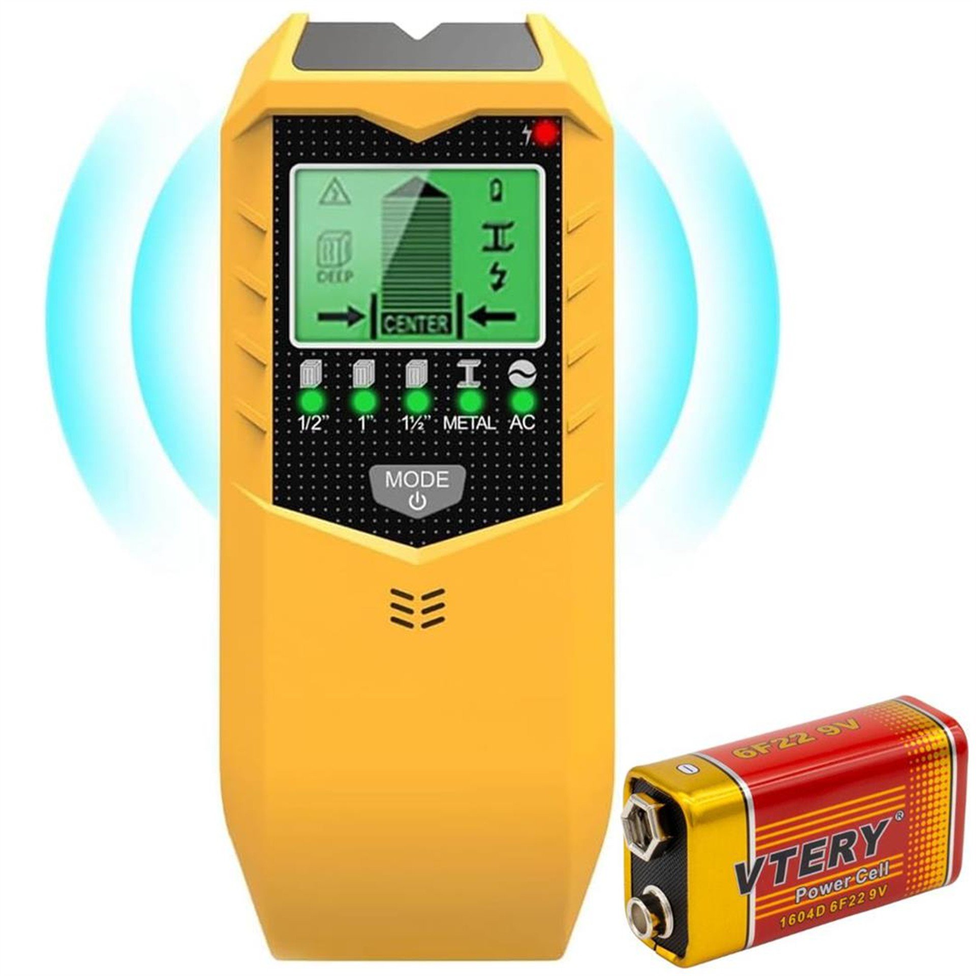 Powermaster Powermaster PM-26593 Profesyonel 5in1 Lcd Ekranlı Çok Fonksiyonlu Saplama Bulucu Duvar Dedektörü - Ölçü Aletleri
