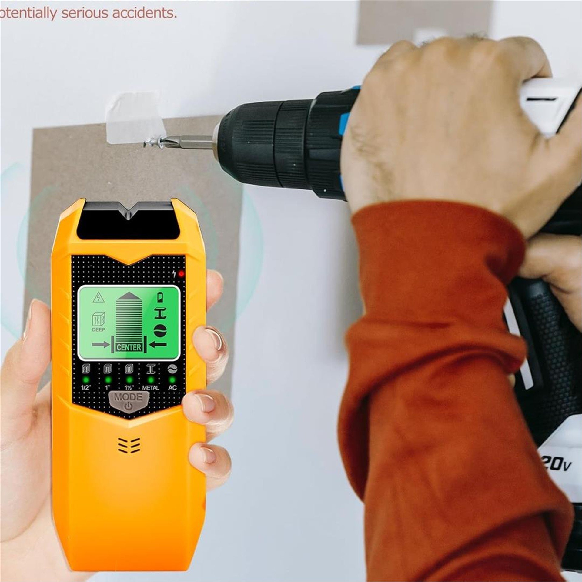 Powermaster Powermaster PM-26593 Profesyonel 5in1 Lcd Ekranlı Çok Fonksiyonlu Saplama Bulucu Duvar Dedektörü - Ölçü Aletleri