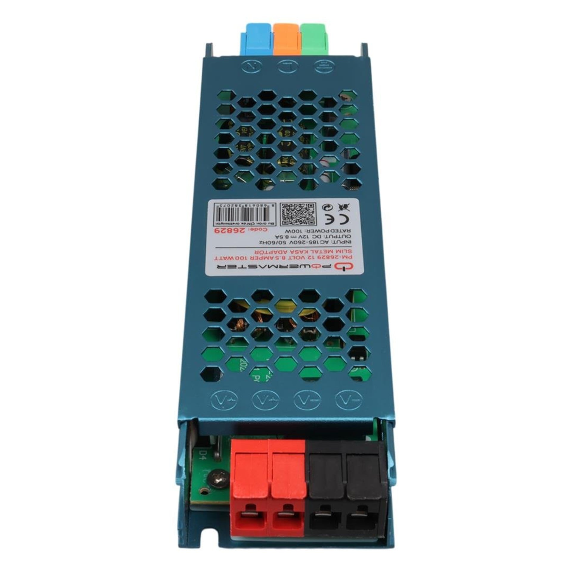 Powermaster PowerMaster PM-26829 12 Volt 8.5 Amper 100 Watt Slim Metal Kasa Adaptör 180x50x23mm - Metal Kasa Adaptörler