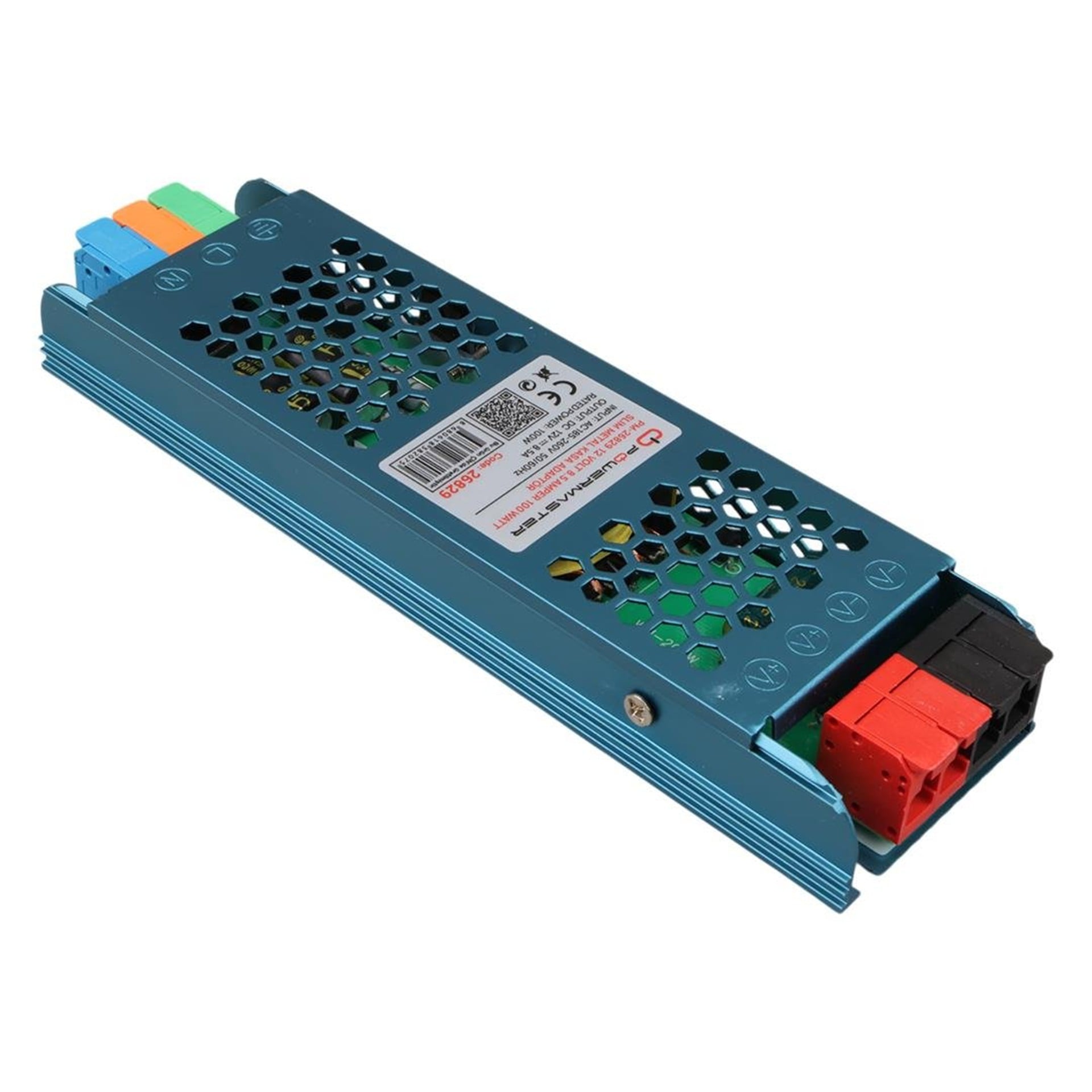 Powermaster PowerMaster PM-26829 12 Volt 8.5 Amper 100 Watt Slim Metal Kasa Adaptör 180x50x23mm - Metal Kasa Adaptörler