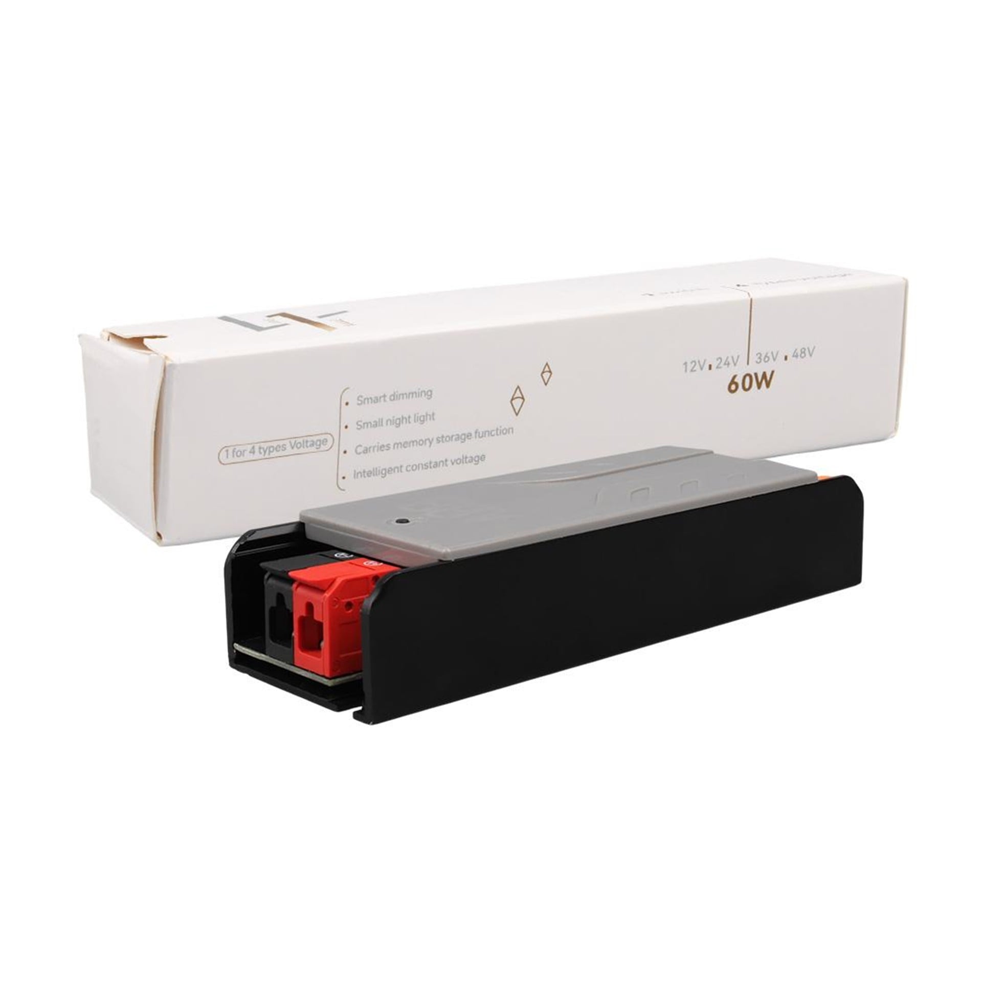 Powermaster PowerMaster PM-26842 12/24/36/48 Volt 3 Amper 60 Watt Metal Kasa Kademeli Adaptör Voltaj Göstergeli 128x42x27mm - Metal Kasa Adaptörler