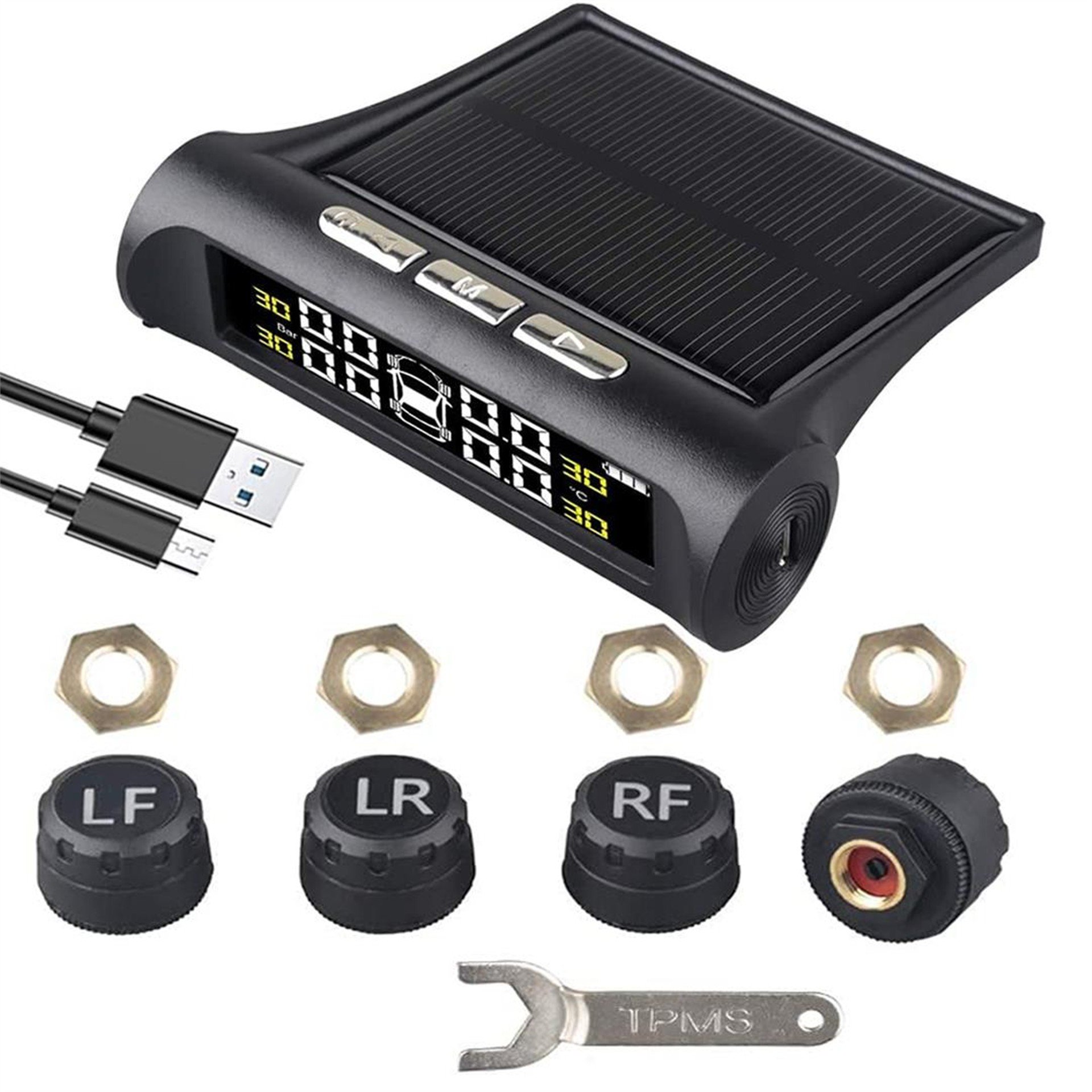 Powermaster Powermaster PM-26964 Solar DC 5V Araç Lastik Basınç Ölçme - İzleme Sistemi - Ölçü Aletleri