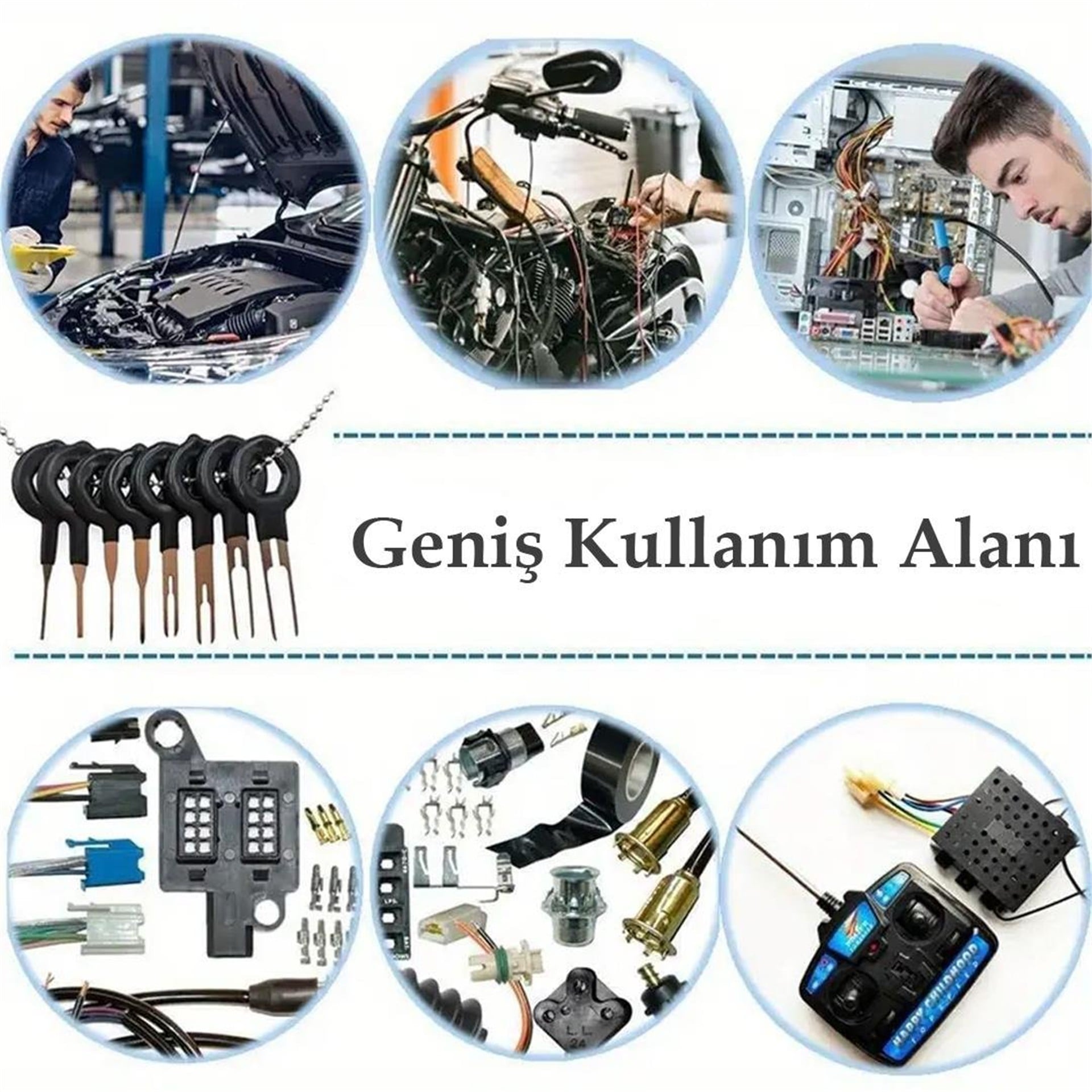 Powermaster PowerMaster PM-27142 Araç Soket Terminali Sökme Temizleme Seti Takımı (60 Parça) - Oto Soketler