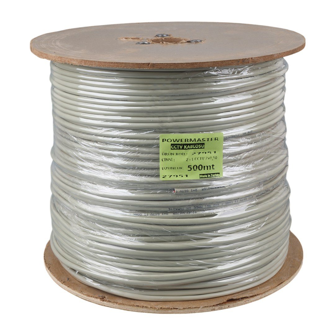 POWERMASTER PM-27951 2+1 X 0.50 MM CCA CCTV KAMERA KABLOSU (500 METRE)