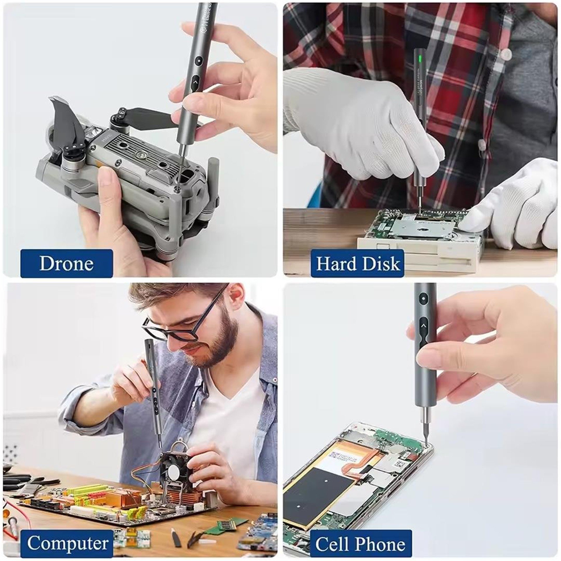 Powermaster PowerMaster PM-28475 24 Uçlu Başlıklı Mini Şarjlı Tornavida Seti Yüksek Torklu Aydınlatmalı - Tornavidalar