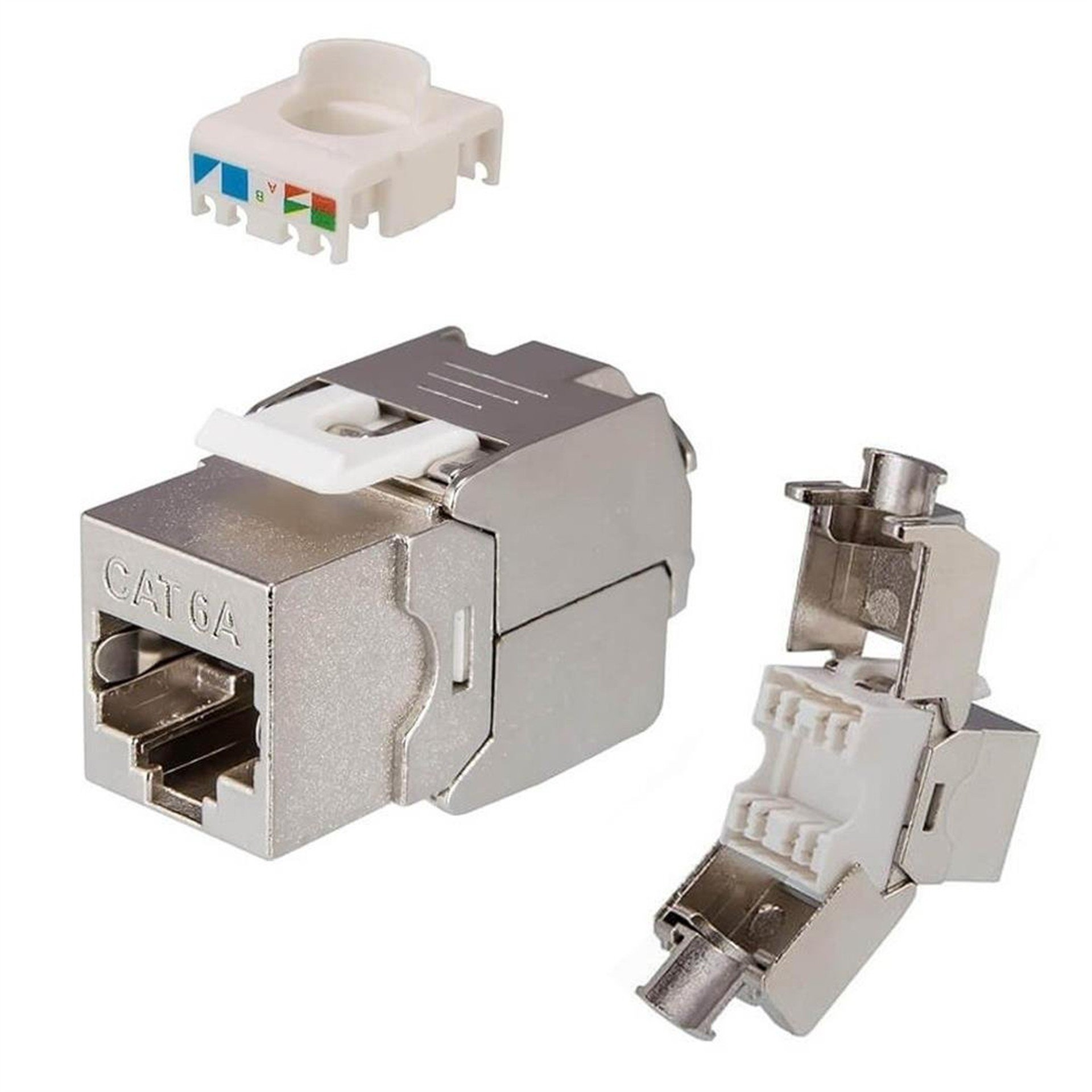 Powermaster PowerMaster PM-29567 CAT7 10Gbps Toolless Keystone Jack Full Metal Zırhlı Konnektör - Fiş - Jack - Şase - Buton - Konnektör