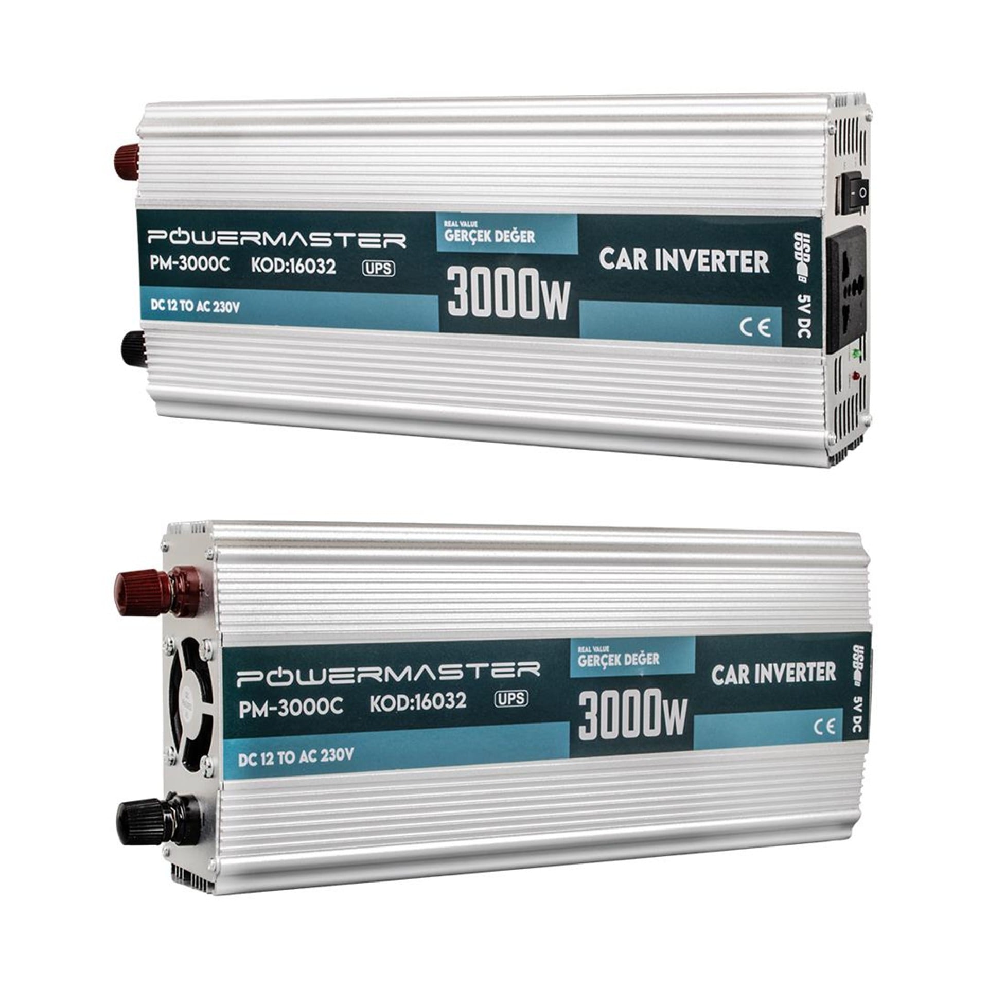Powermaster Powermaster PM-3000C 12 Volt 3000 Watt Şarjlı İnvertör - Adaptörler
