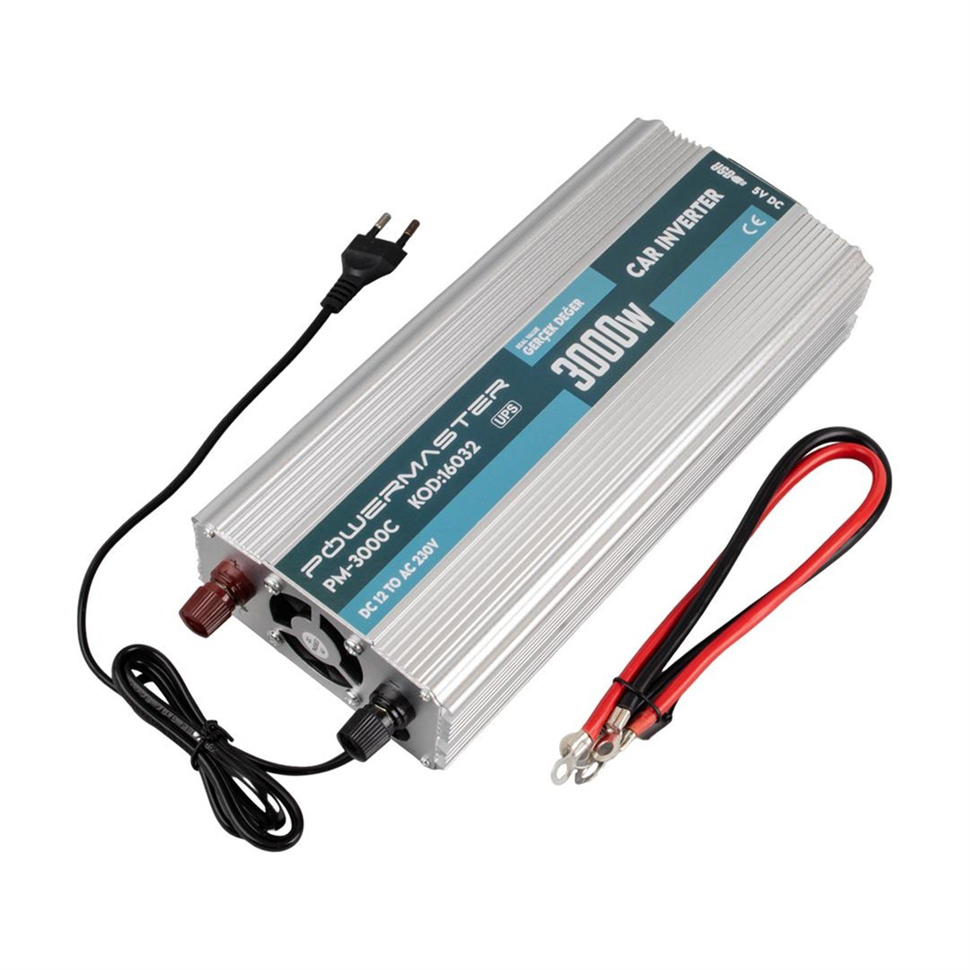 Powermaster Powermaster PM-3000C 12 Volt 3000 Watt Şarjlı İnvertör - Adaptörler