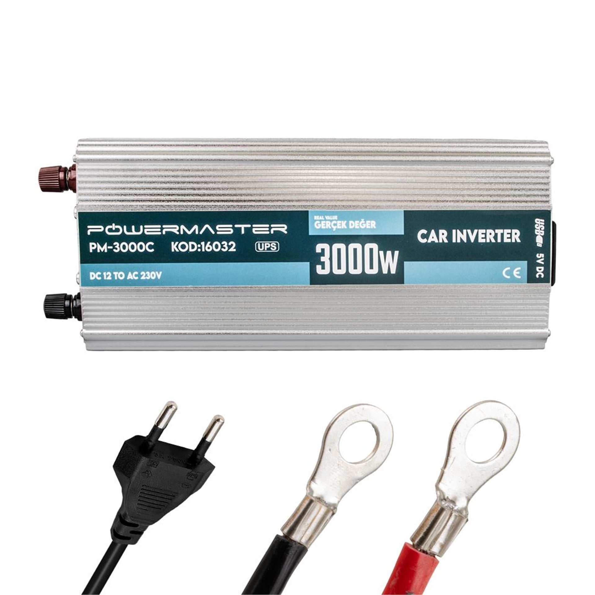 Powermaster Powermaster PM-3000C 12 Volt 3000 Watt Şarjlı İnvertör - Adaptörler
