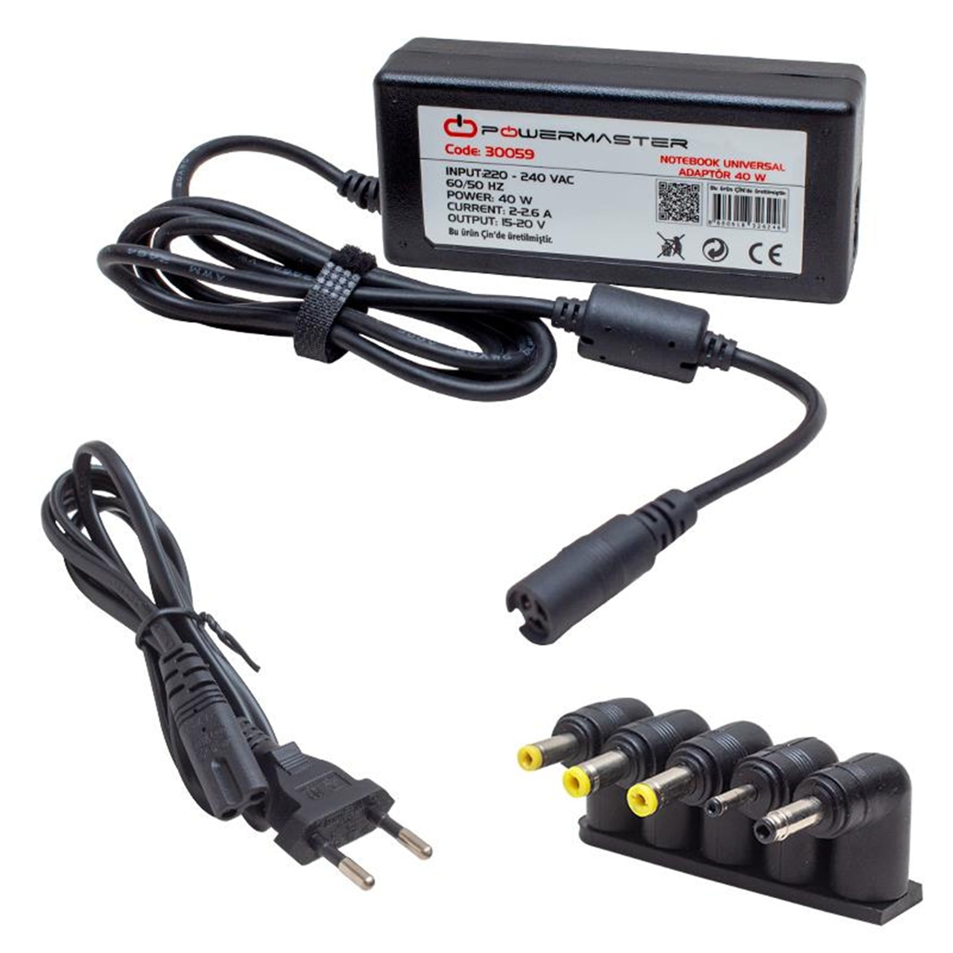 Powermaster Powermaster PM-30059 15 Volt - 20 Volt Arası 40 Watt Universal Notebook Adaptör - Adaptörler