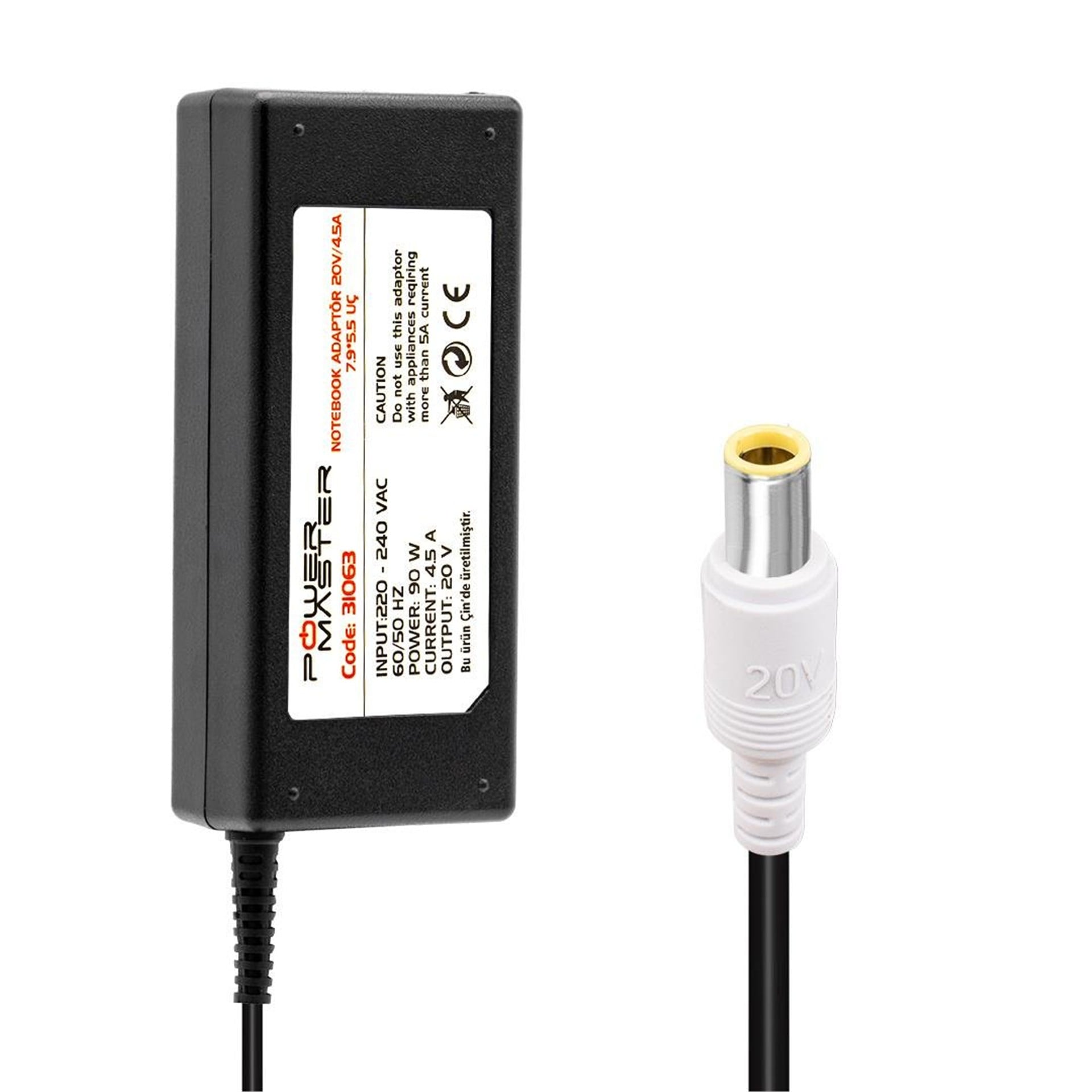 Powermaster Powermaster PM-31063 20 Volt - 4.5 Amper 7.9*5.5 Mm Uçlu Ibm Notebook Adaptör - Adaptörler