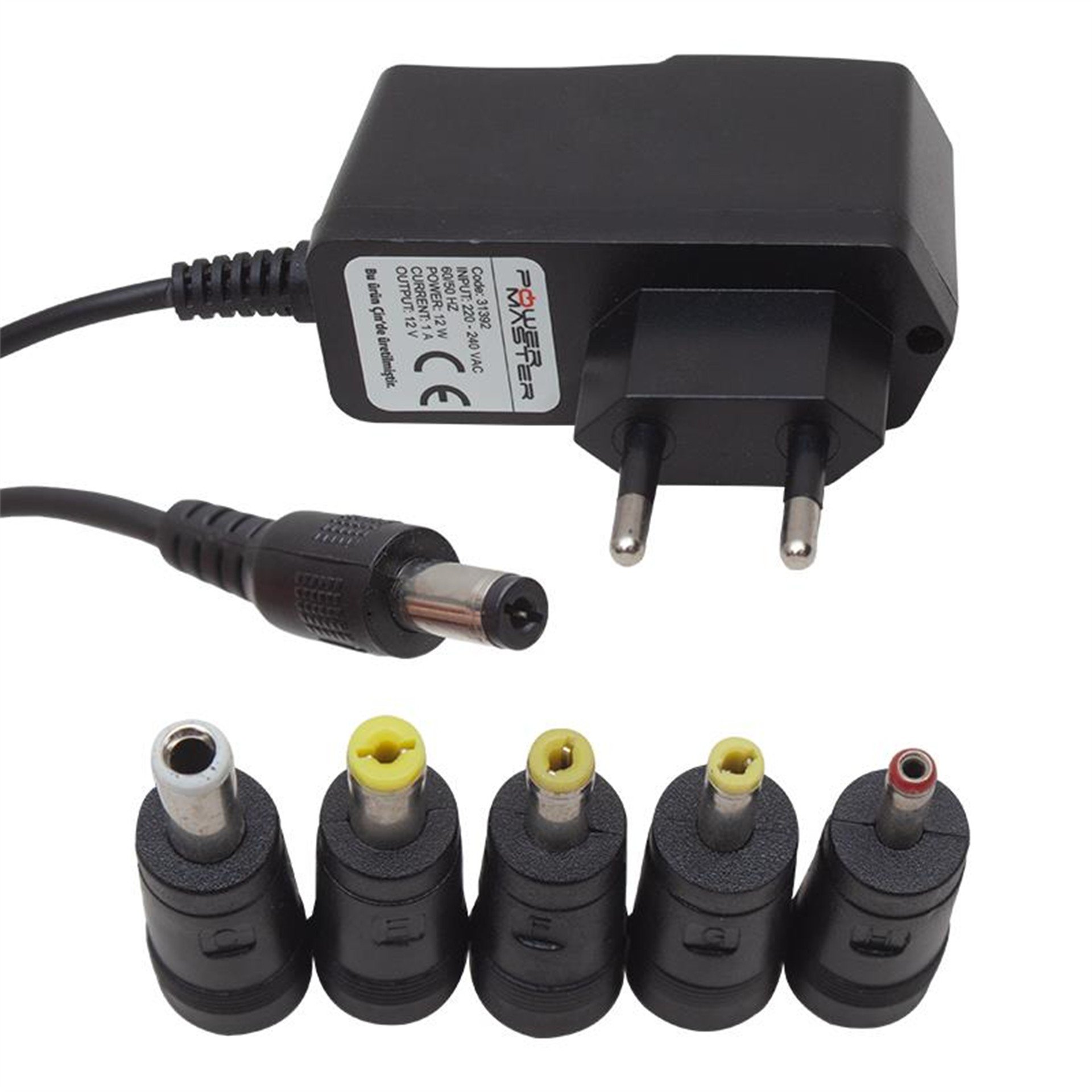 Powermaster Powermaster PM-31392 12 Volt - 1 Amper 4 Uçlu Priz Tipi Adaptör - Adaptörler