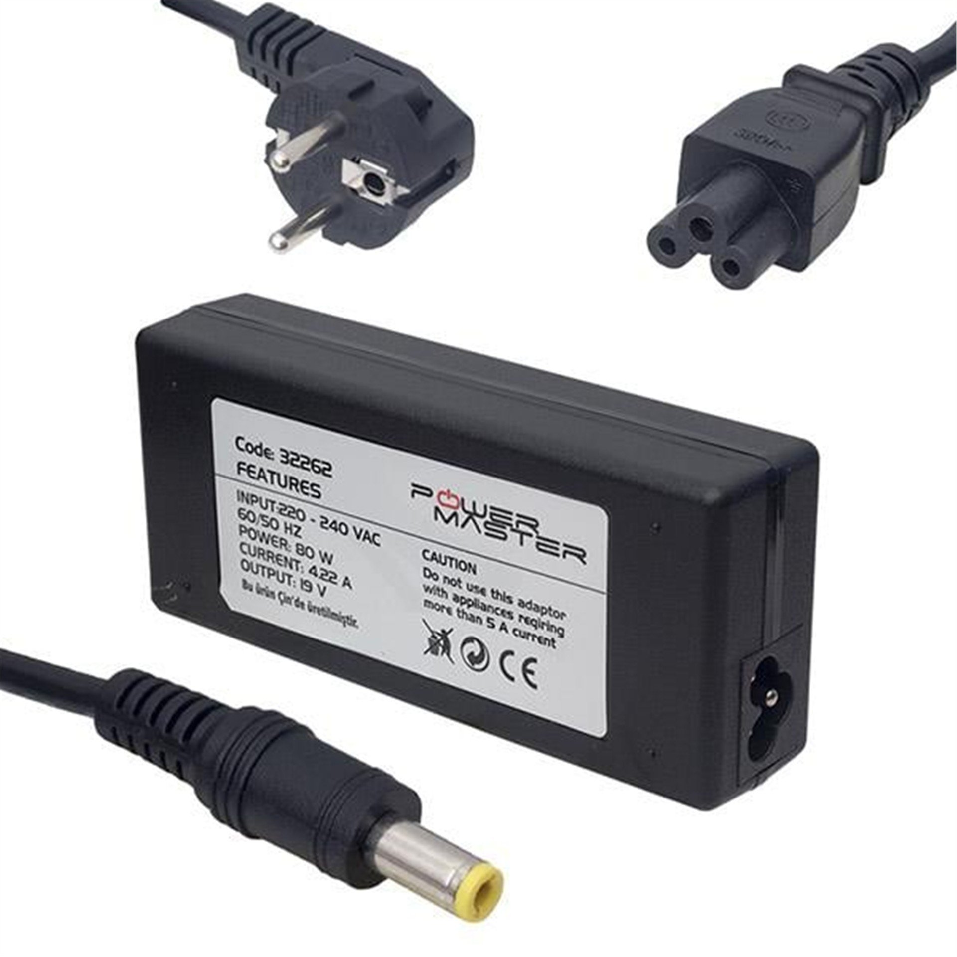 Powermaster Powermaster PM-32262 19 Volt - 4.22 Amper 5.5*2.5 Mm Uçlu Adaptör (Samsung Notebook) - Adaptörler
