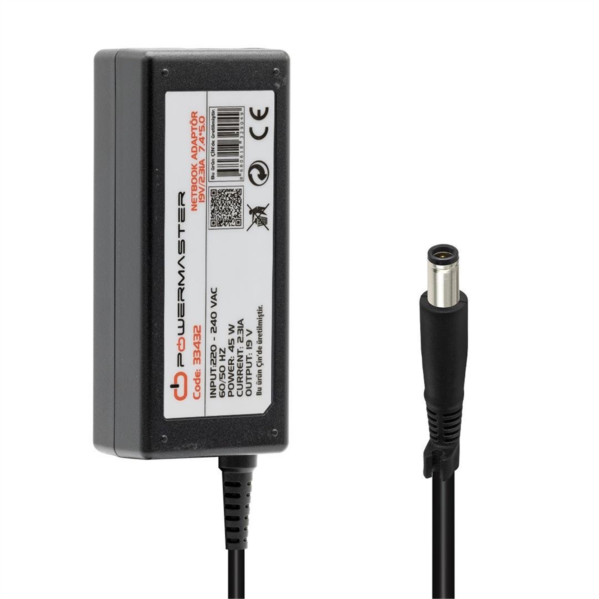 Powermaster Powermaster PM-33432 19.5 Volt - 2.31 Amper 7.4*5.0 Mm Uçlu Adaptör (Dell Notebook) - Adaptörler