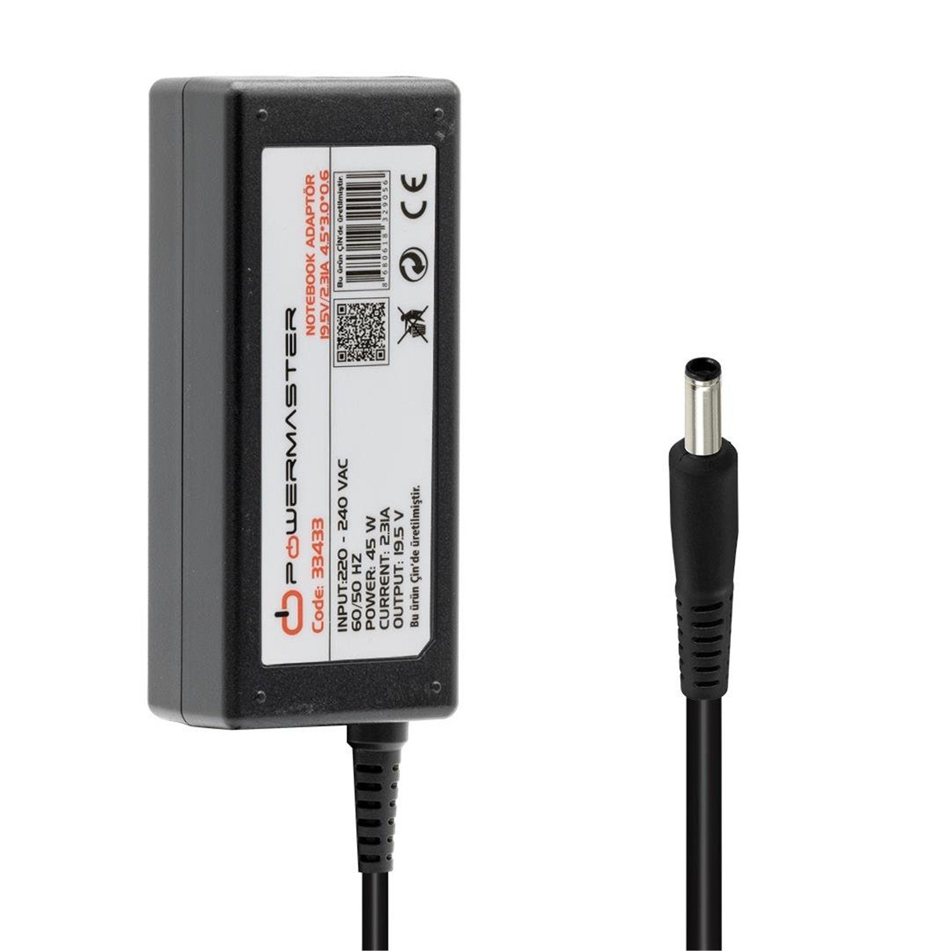 Powermaster Powermaster PM-33433 19.5 Volt - 2.31 Amper 4.5*2.7*0.6 Mm İğne Uçlu Adaptör (Dell Notebook) - Laptop Adaptörleri