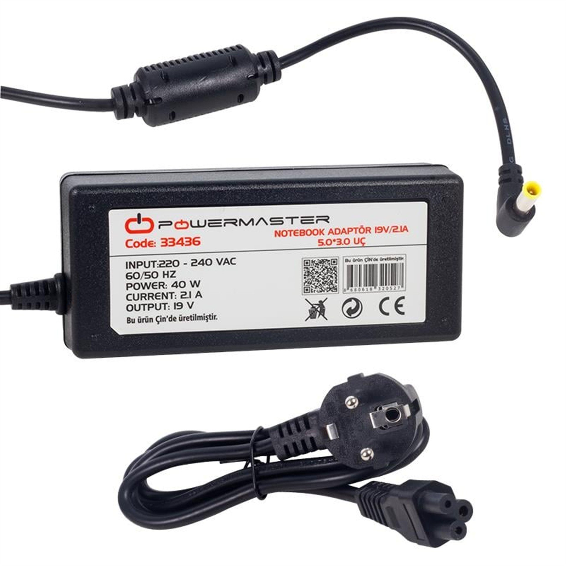Powermaster Powermaster PM-33436 19 Volt - 2.1 Amper 5.0*3.0 Mm Uçlu Adaptör (Samsung Notebook) - Laptop Adaptörleri