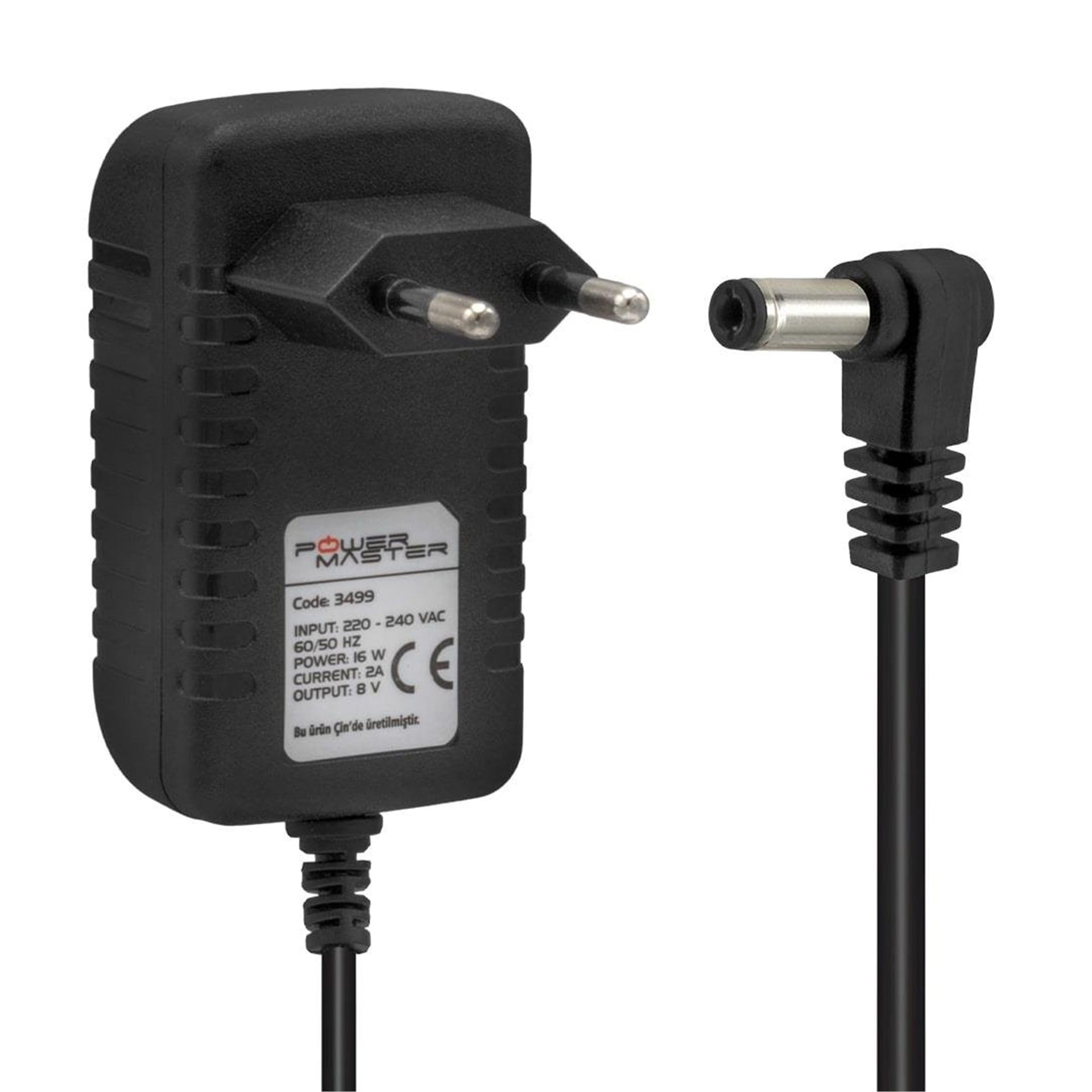 Powermaster Powermaster PM-3499 8 Volt - 2 Amper 5.5*2.5 Mm Uçlu Pos Makinesi Adaptörü - Yazar Kasa - Pos Adaptörü