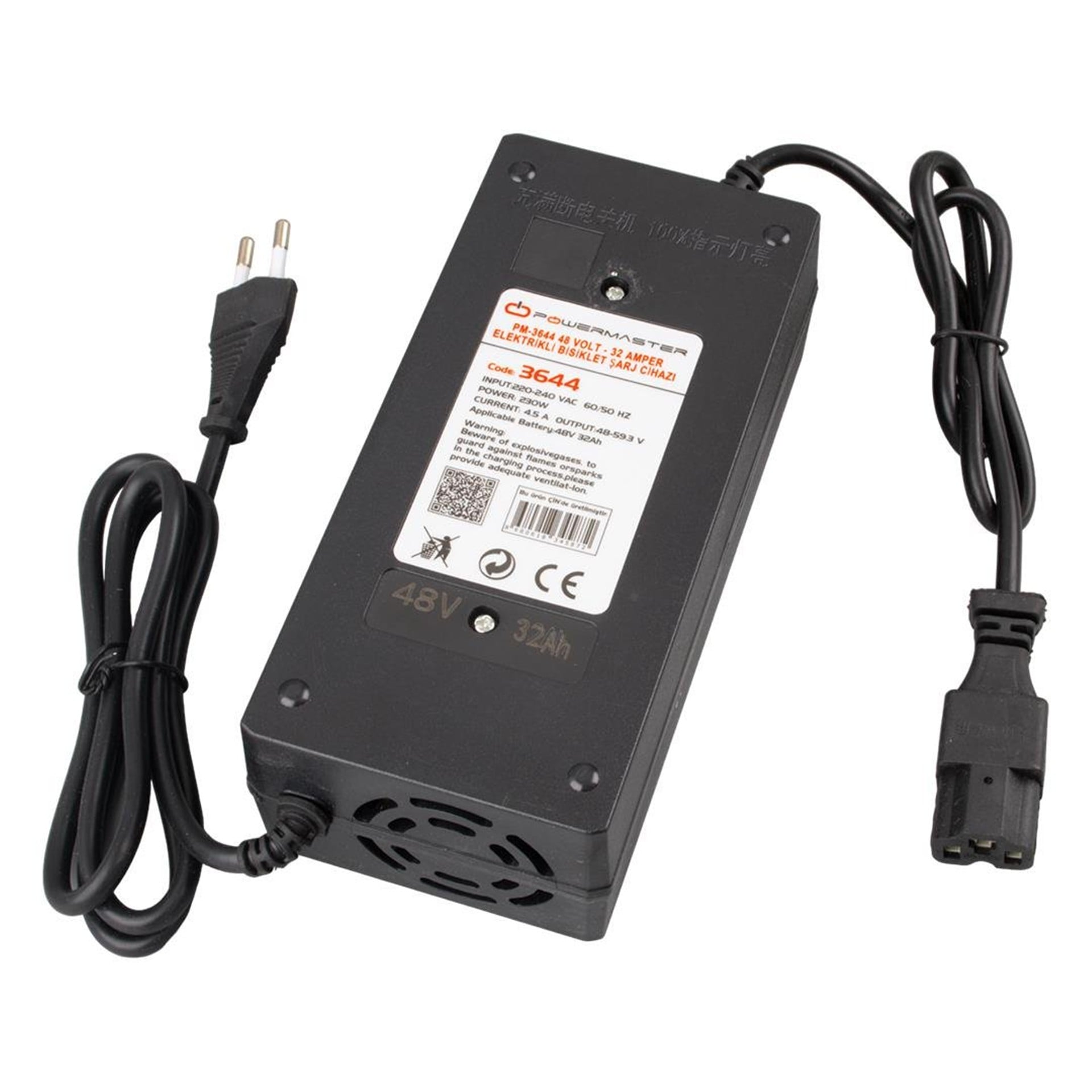 Powermaster Powermaster PM-3644 48 Volt - 32 Amper Elektrikli Bisiklet Şarj Cihazı - Elektrikli Bisiklet Şarj Cihazı