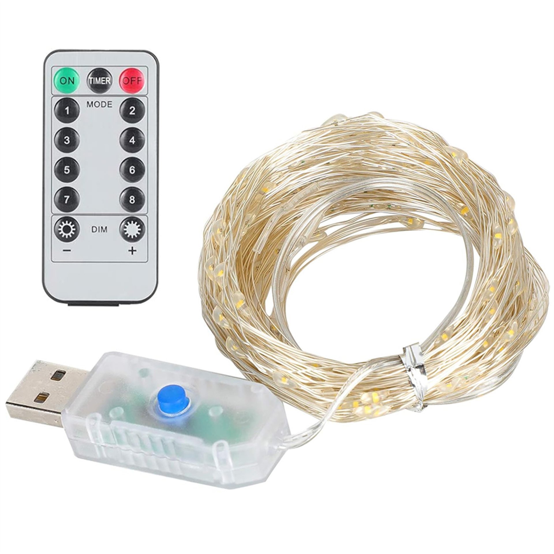 Powermaster Powermaster PM-37723 USB Girişli Uzaktan Kumandalı 30 Metre 8 Modlu Günışığı Dekoratif Yılbaşı - Peri Led Işık - Aydınlatma Diğer