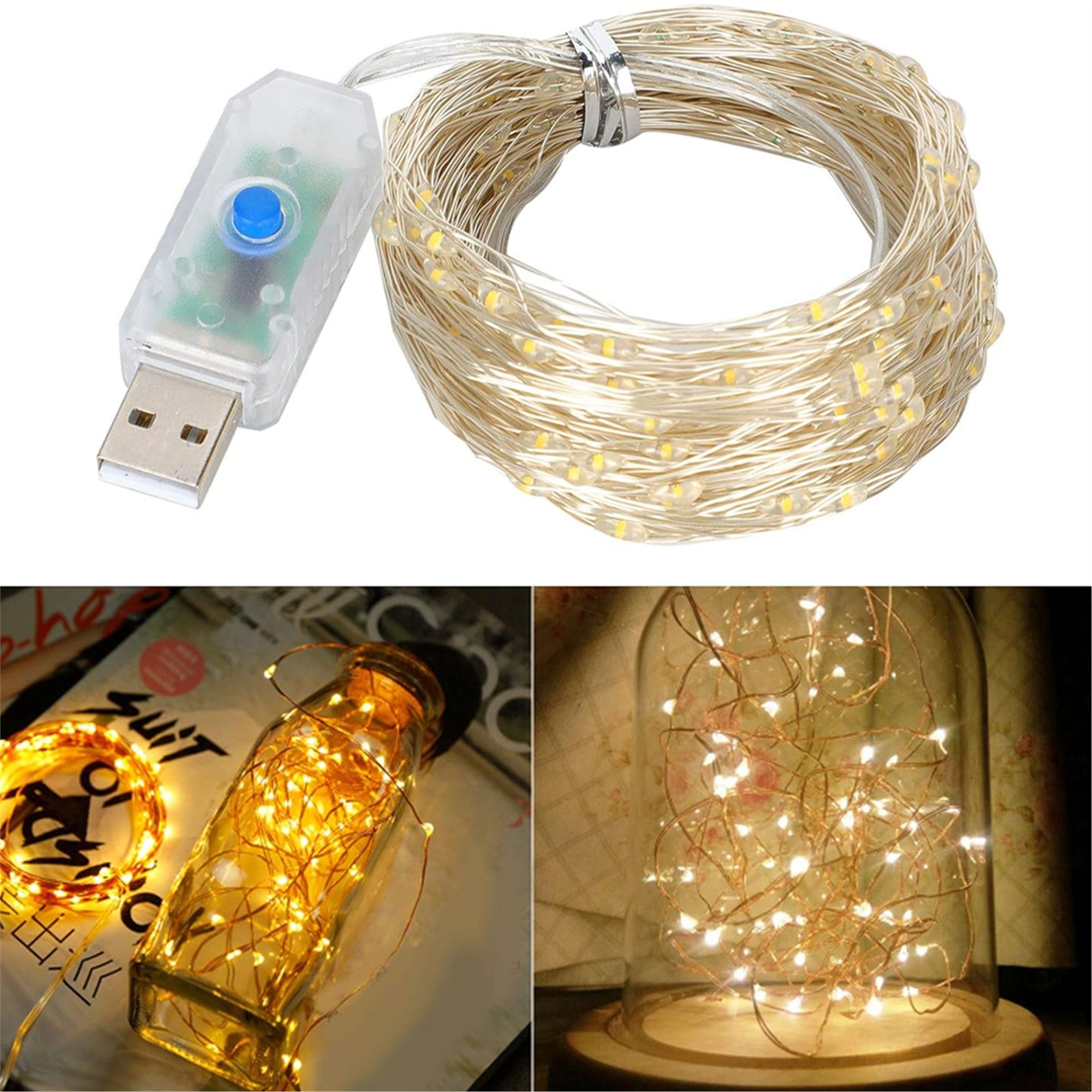 Powermaster Powermaster PM-37723 USB Girişli Uzaktan Kumandalı 30 Metre 8 Modlu Günışığı Dekoratif Yılbaşı - Peri Led Işık - Aydınlatma Diğer
