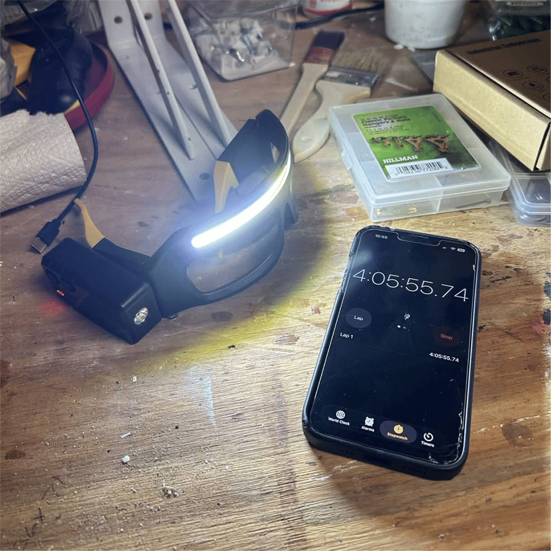Powermaster Powermaster PM-37843 İndüksiyonlu Koruyucu Gözlük ve Kafa Lambası Şarjlı Çift LED'li - Ev ve Yaşam