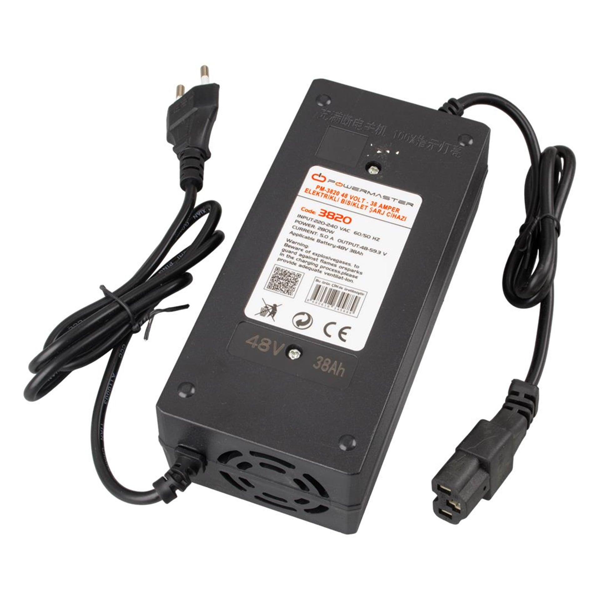 Powermaster Powermaster PM-3820 48 Volt - 38 Amper Elektrikli Bisiklet Şarj Cihazı - Elektrikli Bisiklet Şarj Cihazı