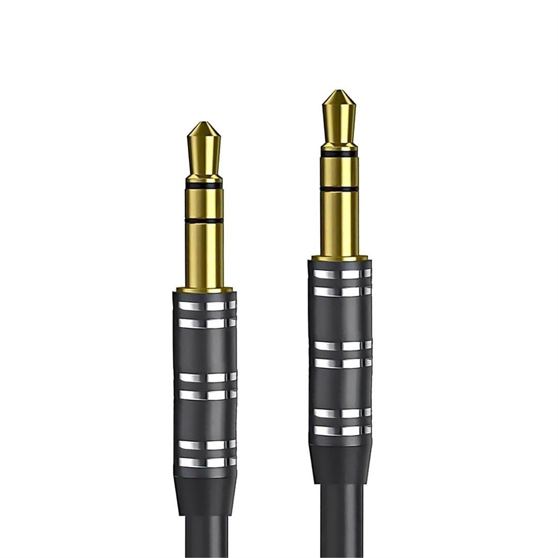 Powermaster PowerMaster PM-3835 3.5 MM 1.5 Metre Metal Başlık Stereo AUX Kablo Kalın Silikonlu (Erkek/Erkek) - AUX Kablolar