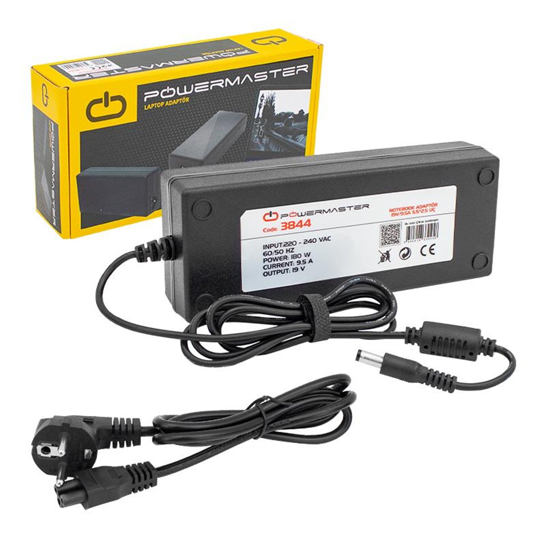 Powermaster Powermaster PM-3844 19 Volt - 9.5 Amper 5.5*2.5 Mm Uçlu Notebook Adaptör - Adaptörler