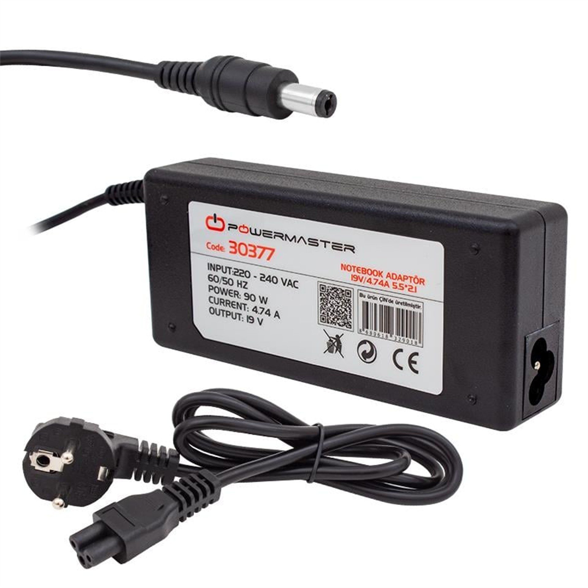 Powermaster Powermaster PM-3938 19.5 Volt - 4.74 Amper 6.5*4.4 Mm Uçlu Adaptör (Sony Notebook - Samsung Led Tv Monitör) - Adaptörler