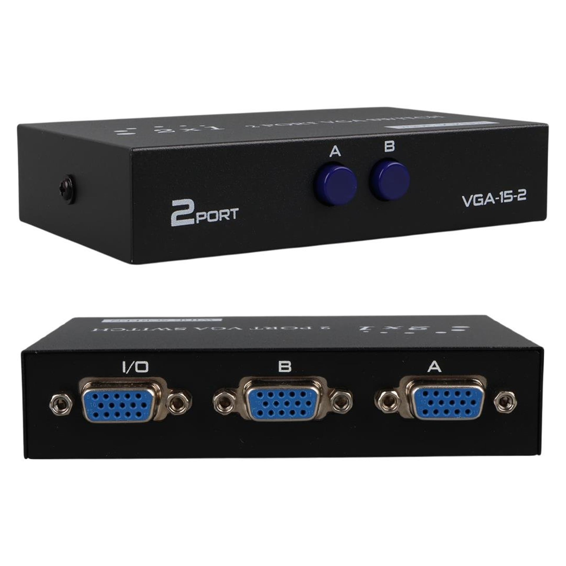 Powermaster PowerMaster PM-4263 2 Port Giriş 1 Çıkış Manuel VGA Splitter Toplayıcı Switch (2 PC 1 Ekran) - Çevirici Dağıtıcı
