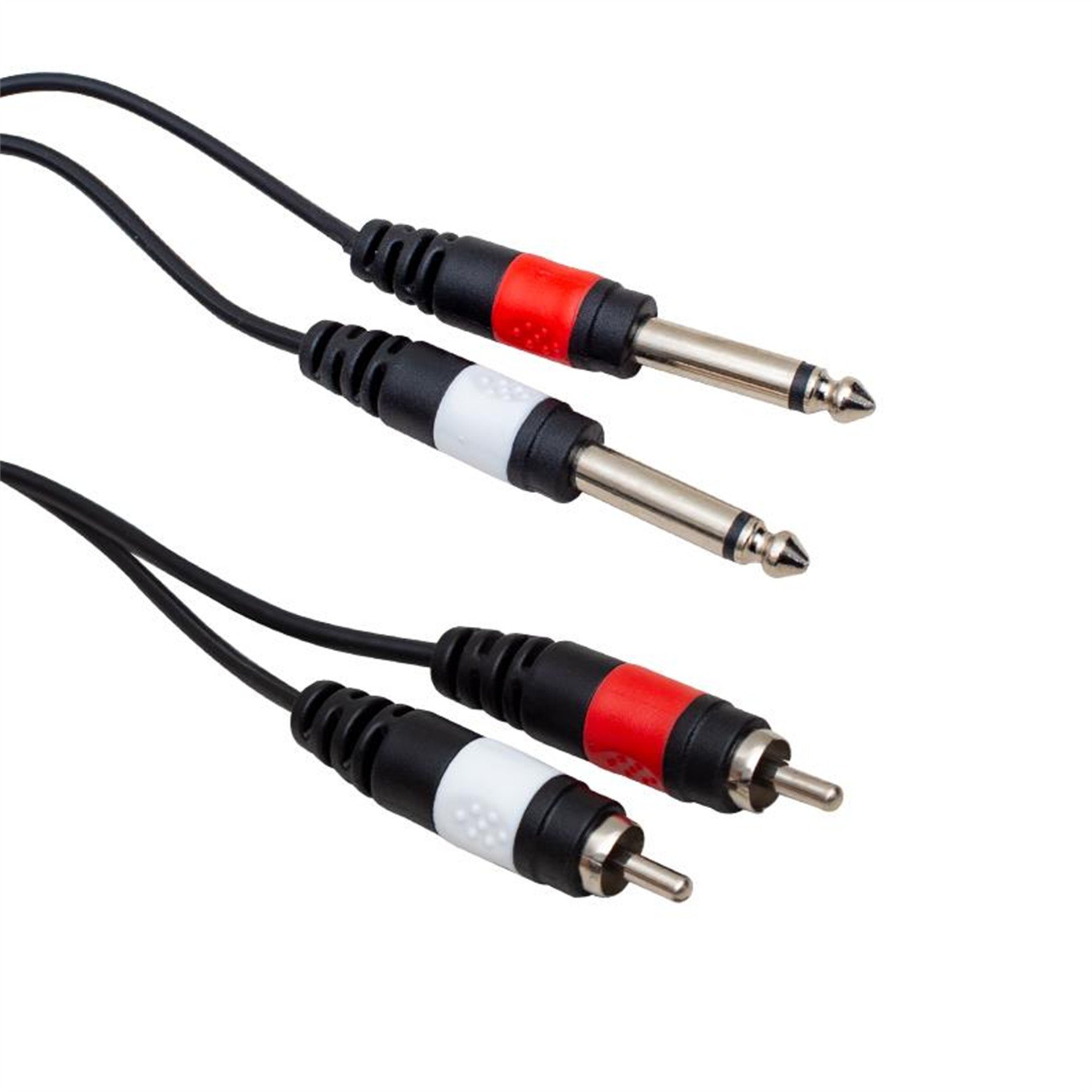 Powermaster Powermaster PM-4285  3 Metre 2 Rca + 2 Mono Gitar Jack Kablo 3 Metre - RCA-Ses Kabloları