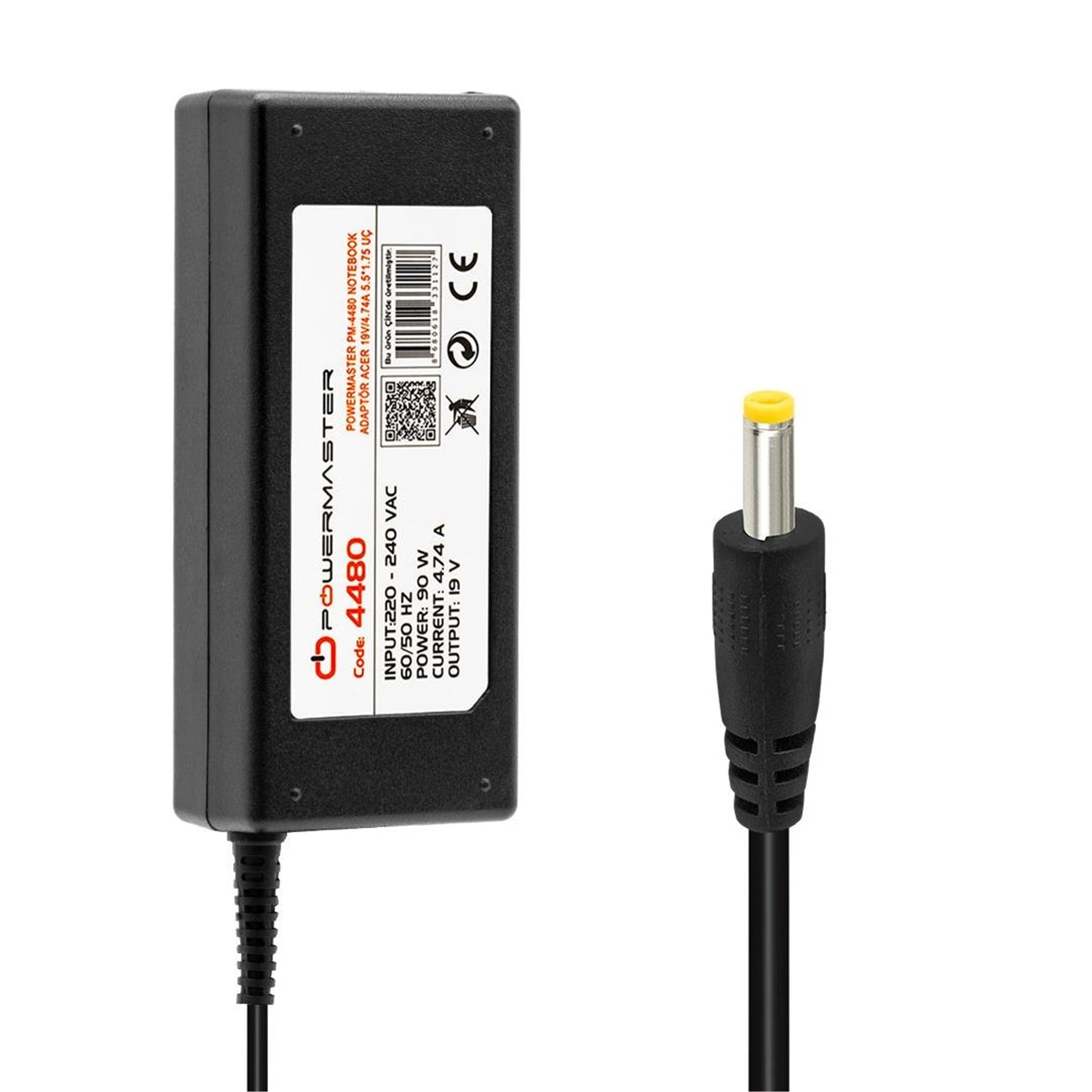 Powermaster Powermaster PM-4480 19 Volt - 4.74 Amper 5.5*1.75 Mm Uçlu Adaptör (Acer Notebook) - Adaptörler