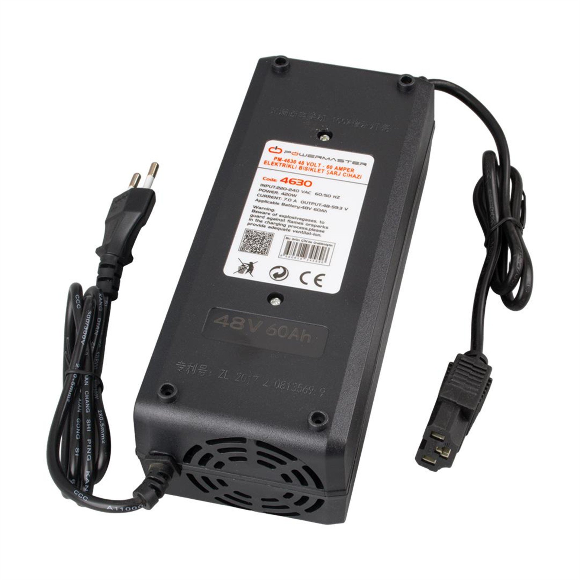 Powermaster Powermaster PM-4630 48 Volt - 60 Amper Elektrikli Bisiklet Şarj Cihazı - Elektrikli Bisiklet Şarj Cihazı