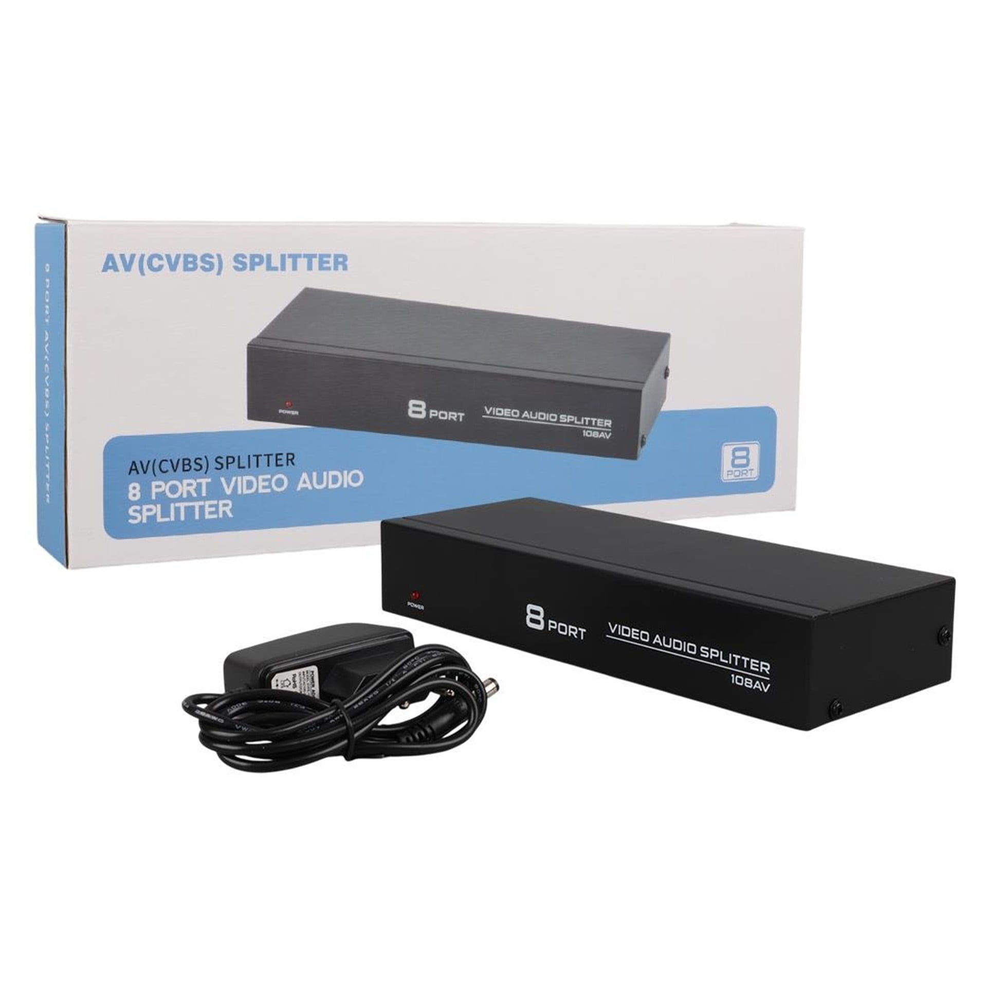 Powermaster PowerMaster PM-4832 8 Port Video Stereo Audio Dağıtıcı Çoğaltıcı 1024X768-85HZ - Çevirici Dağıtıcı