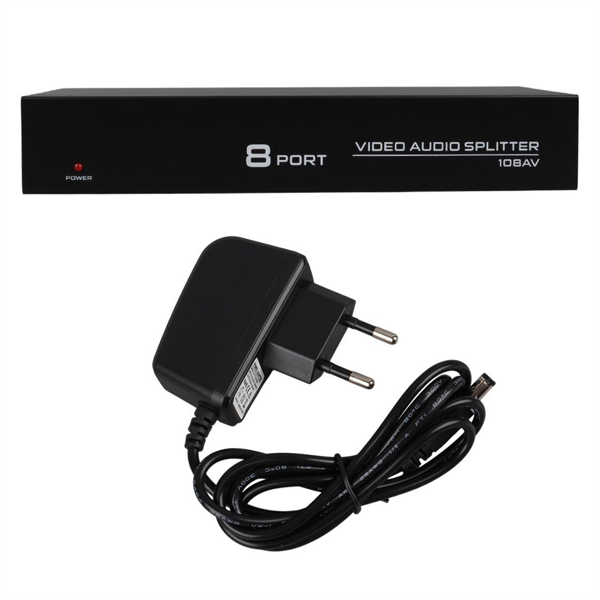 Powermaster PowerMaster PM-4832 8 Port Video Stereo Audio Dağıtıcı Çoğaltıcı 1024X768-85HZ - Çevirici Dağıtıcı